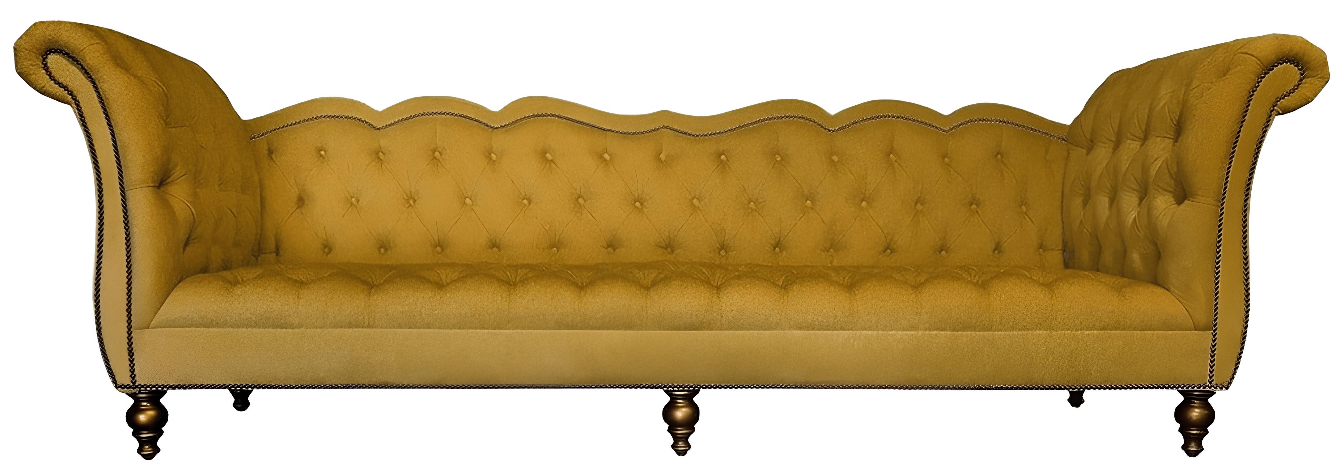 Xlmoebel Chesterfield-Sofa Buntes Chesterfield-Sofa in Türkis mit elegantem Textilbezug, Hergestellt in Europa