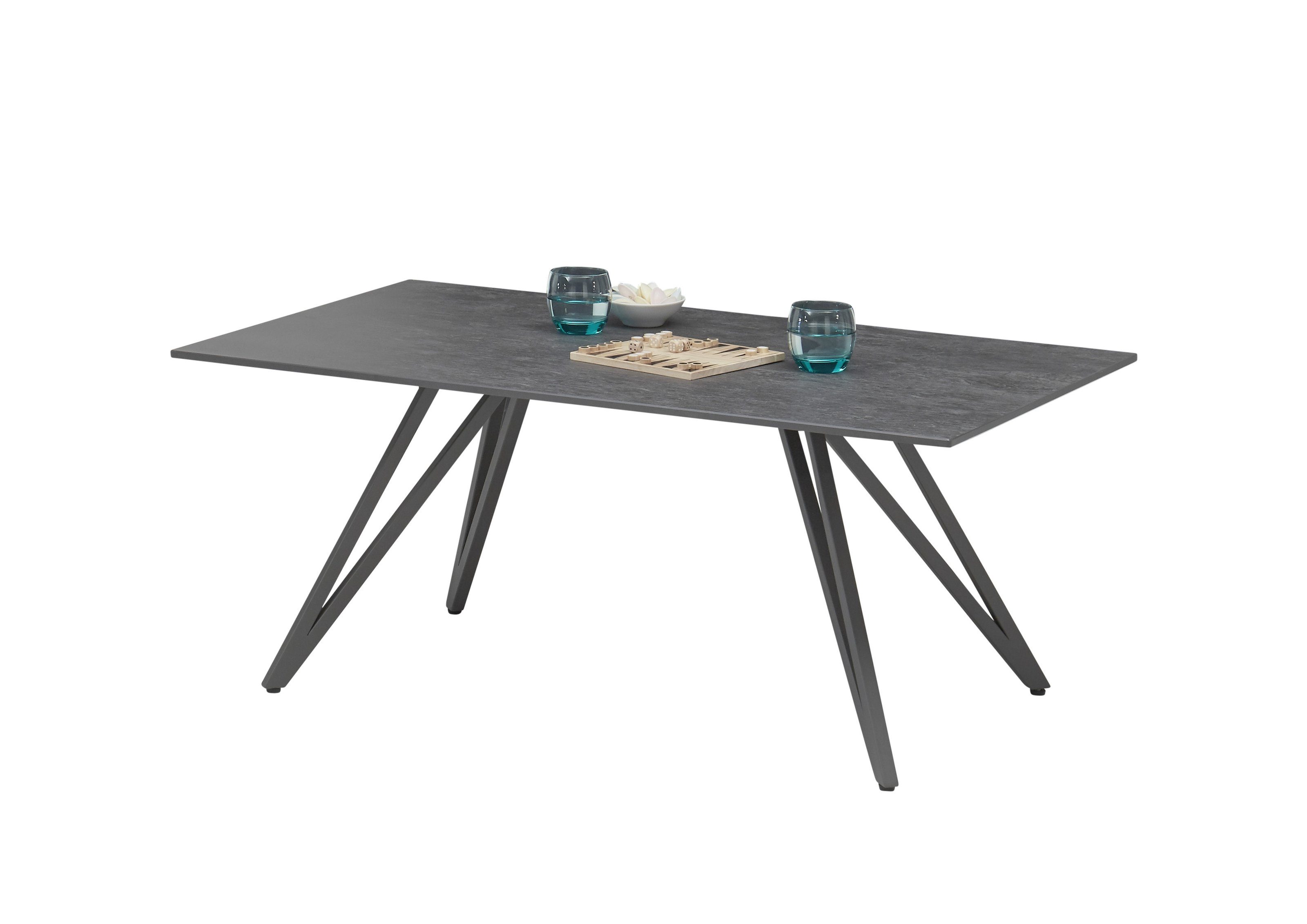 Stolkom Sp.z.o.o. Wohnzimmertisch aus Keramik und Metall in anthrazit (BxHxT: 110x46x70 cm)