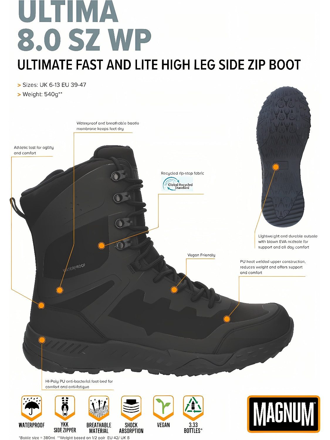 Magnum Ultima 8.0 Sz Wp Stiefel