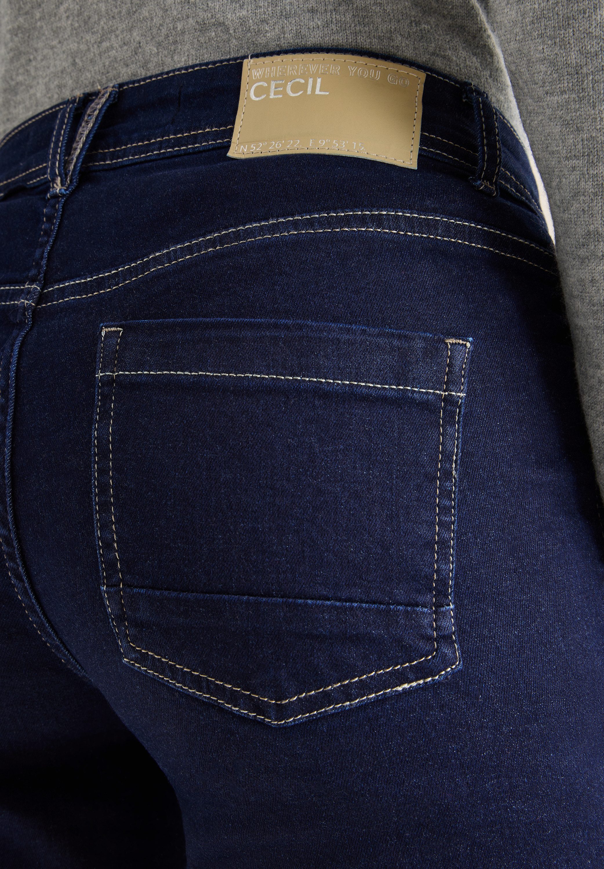 CECIL 5-Pocket-Jeans Style Scarlett mit kontrastfarbenen Nähten