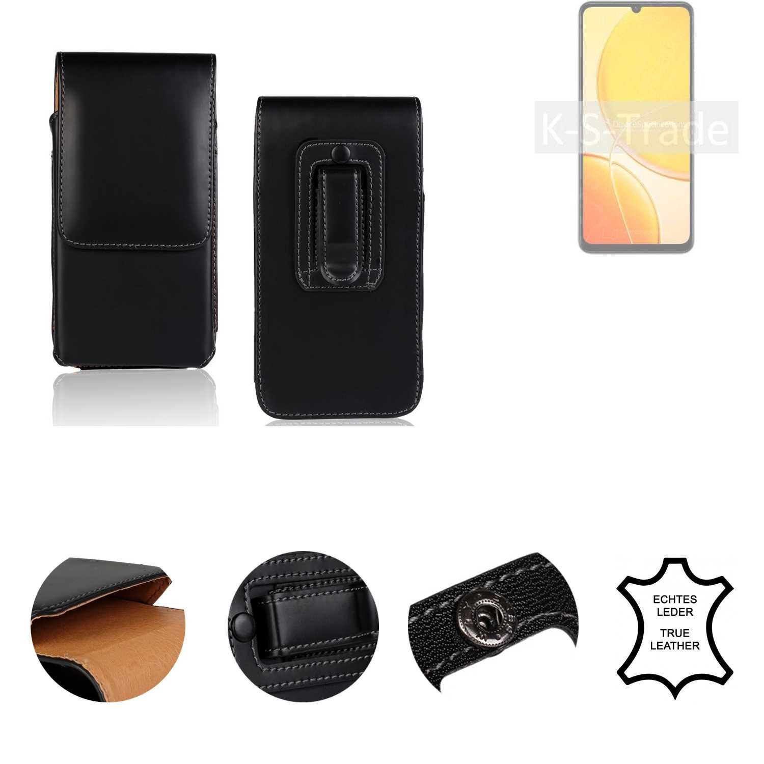 K-S-Trade Handyhülle für Vivo Y19e, Holster Gürteltasche Handy Hülle Schutzhülle Handyhülle Leder