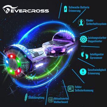 EVERCROSS TECH Balance Scooter Kart 6.5” Hoverboard mit Sitz, XP+Hoverkart, mit Bluetooth, LED-Lichter