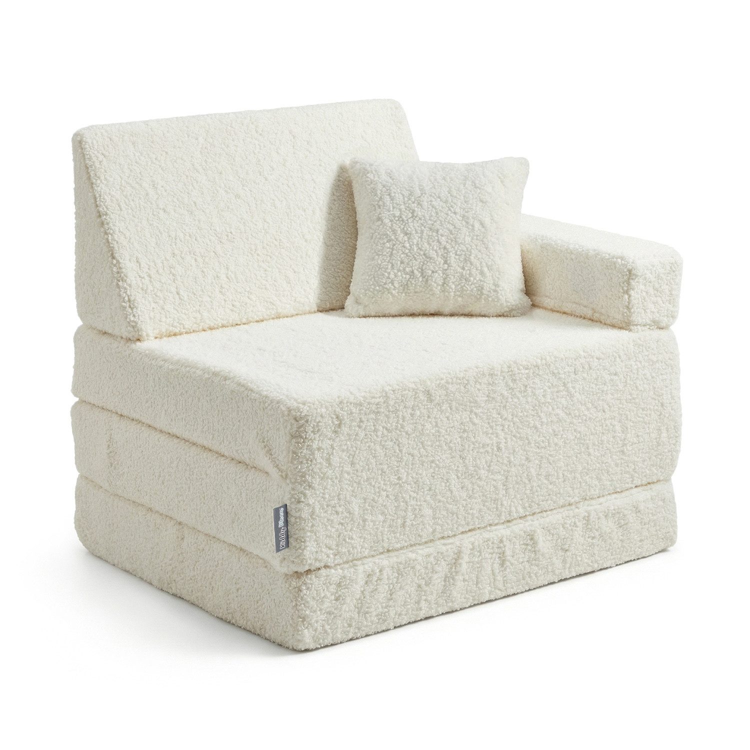 Klappmatratze KFM-700, KiddyMoon, 30.0 cm hoch, (Teddy-Bezug), Kindermöbel aus Schaumstoff mit Teddy-Plüsch