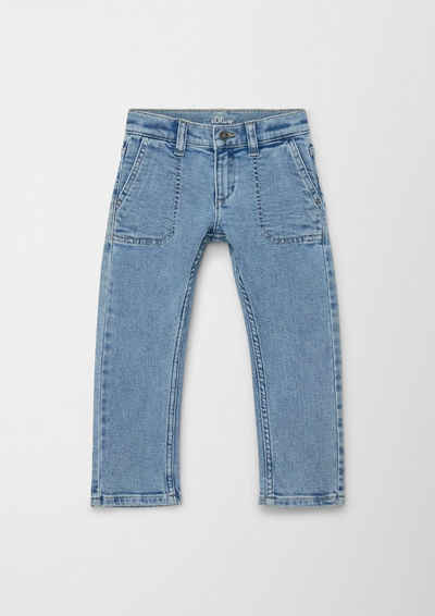 s.Oliver 5-Pocket-Jeans Jeans Pelle / Regular Fit / Mid Rise / Straight Leg Schmuck-Detail, Waschung