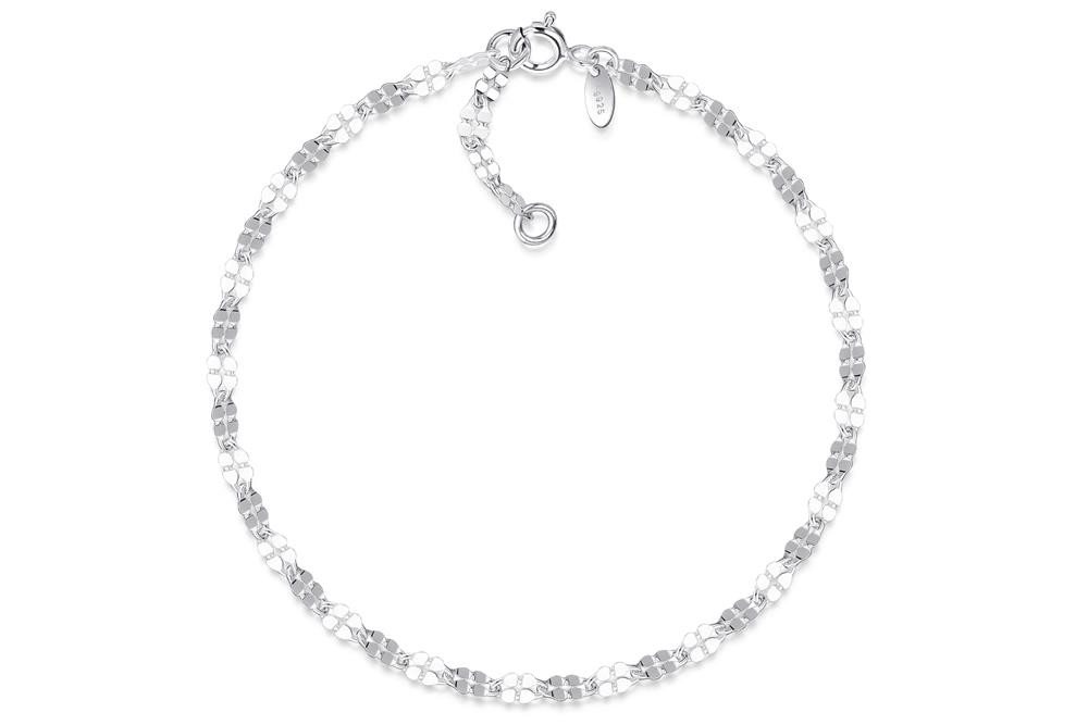 Silberkettenstore Fußkette Fußkette Plättchenkette 3,4mm - 925 Silber