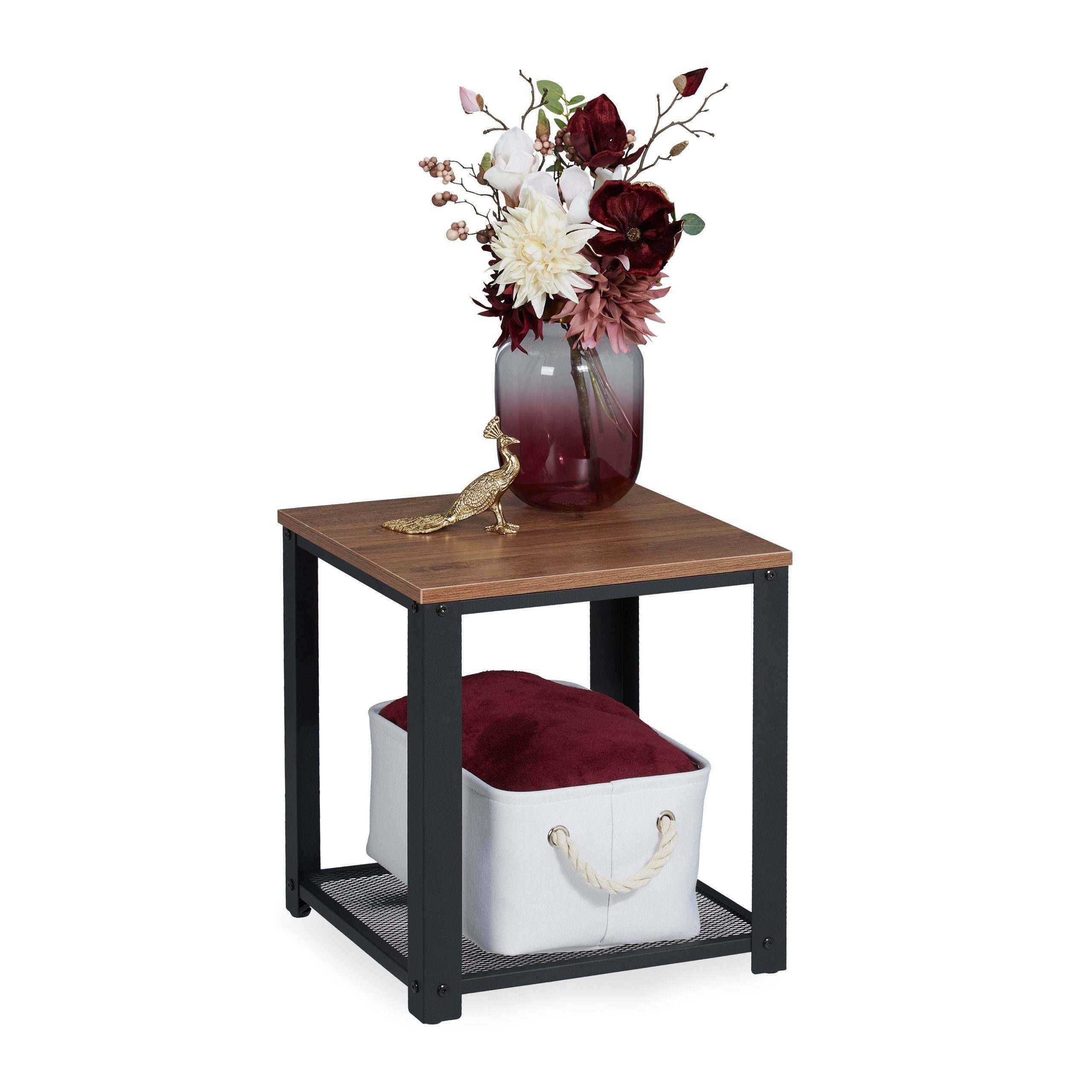 relaxdays Beistelltisch Industrial mit 2 Ablage günstig online kaufen