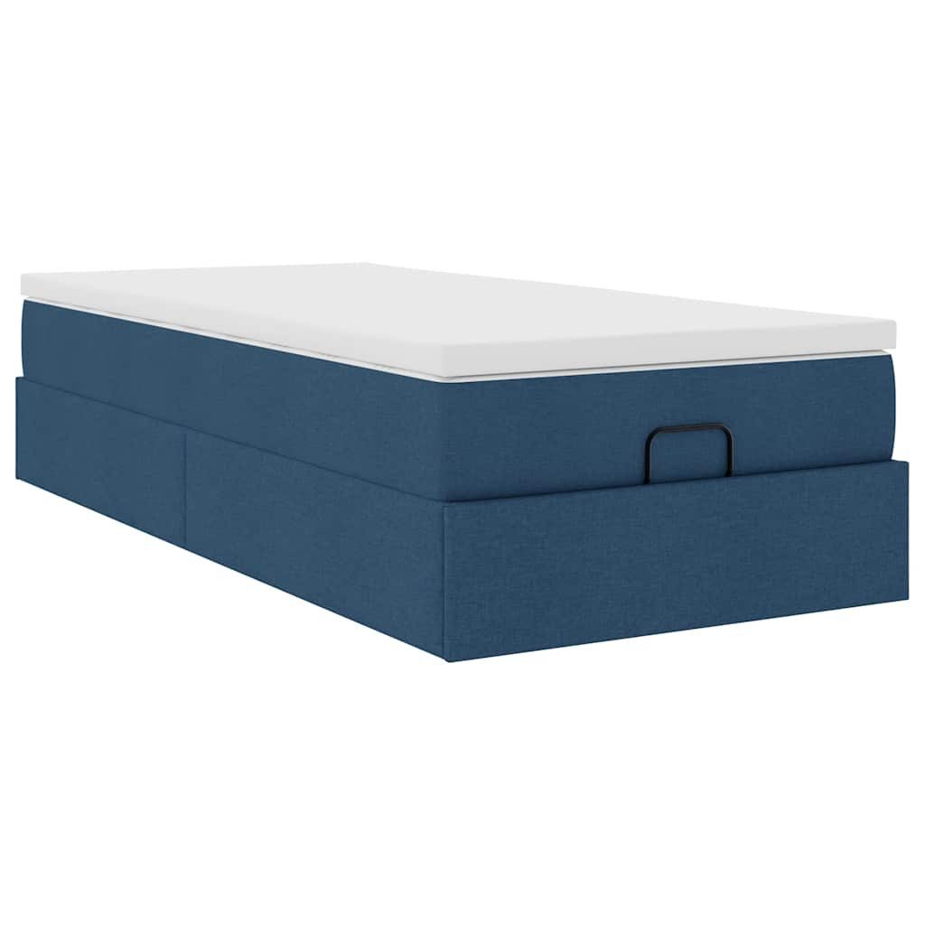 vidaXL Bett Ottoman-Bett mit Matratze Blau günstig online kaufen