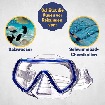 Best Sporting Tauchermaske Tauchmaske Piranha I Kinder Schwimmbrille mit extra großem Sichtfeld