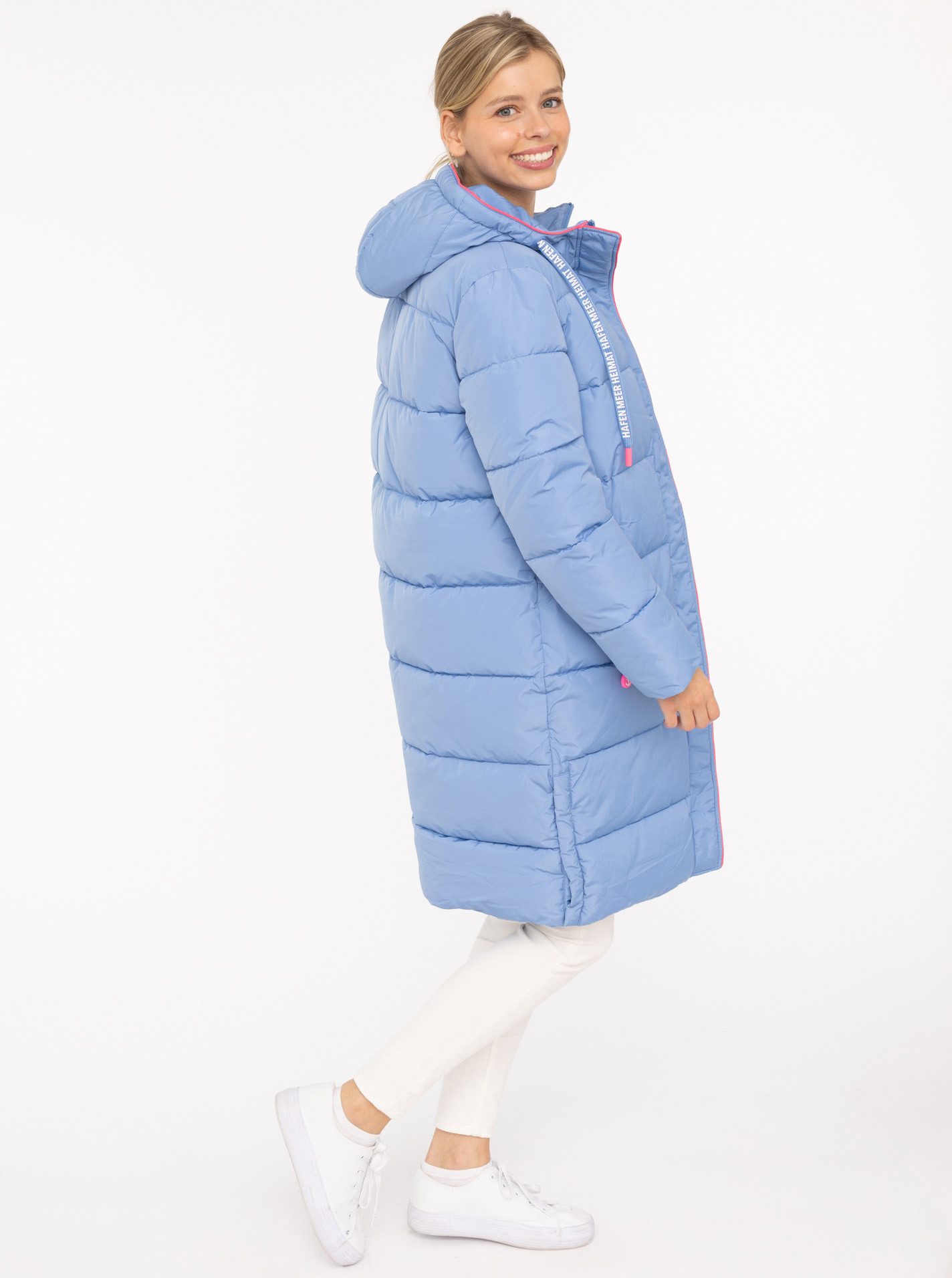 Zwillingsherz Steppmantel Küstentraum martimen Details, mit Kapuze und Tasc günstig online kaufen