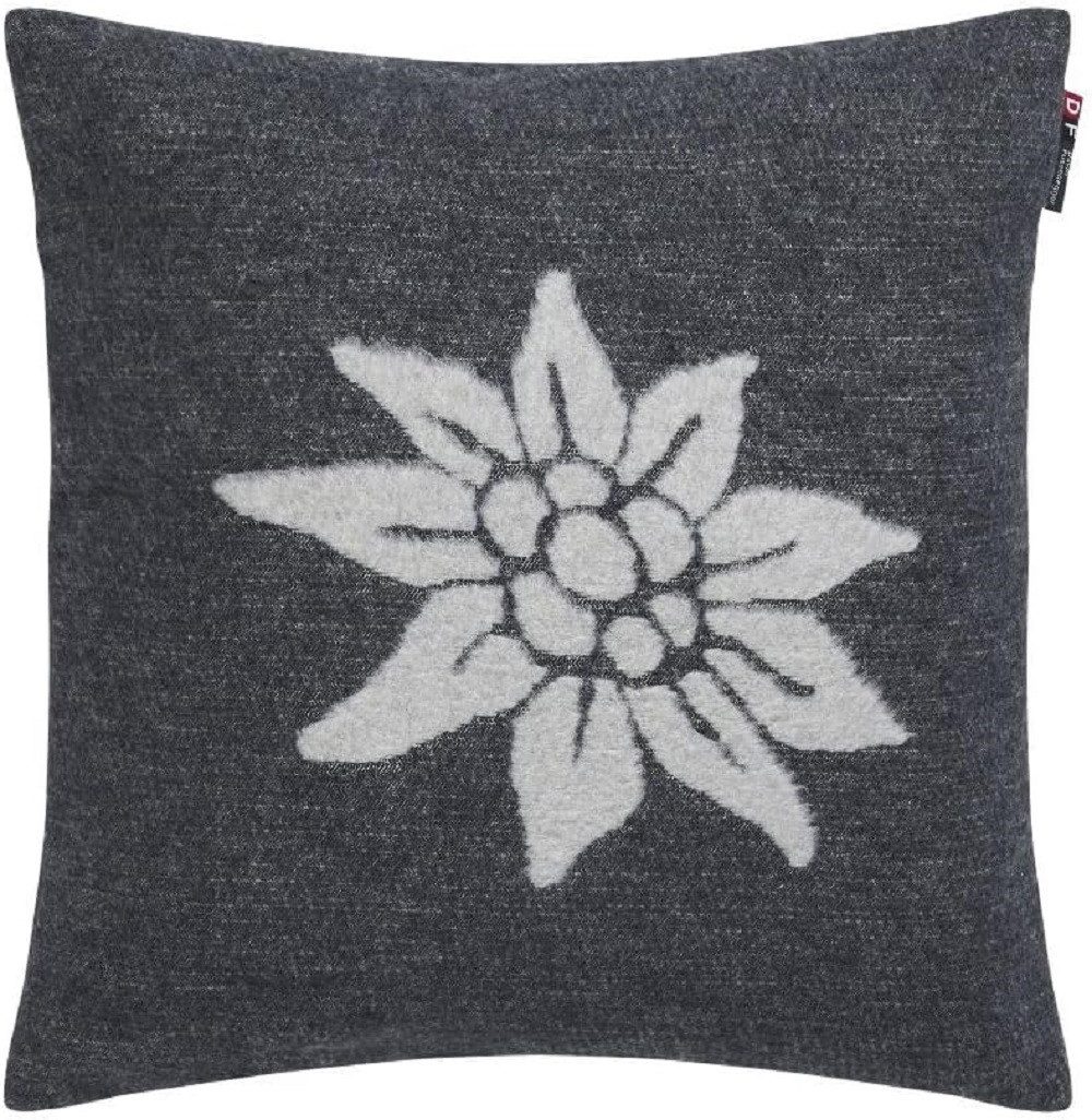 DAVID FUSSENEGGER Kissenhülle Kissenbezug Kissen Edelweiß anthrazit 40 x 40 günstig online kaufen