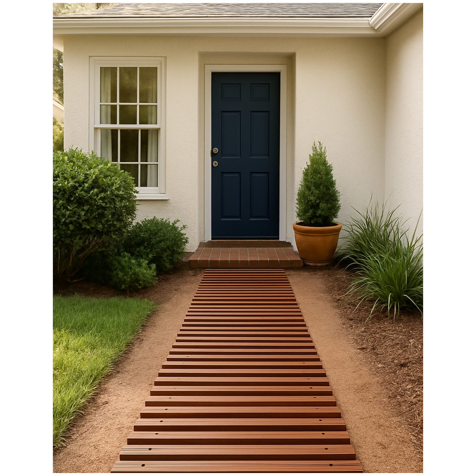 HTI-Living Trittsteine Rollweg 16-teilig Nessa, 30x131 cm, Set, 16-St., 16 Module inkl. Verbindungselementen, Gehweg Gartenweg leicht zu verlegen