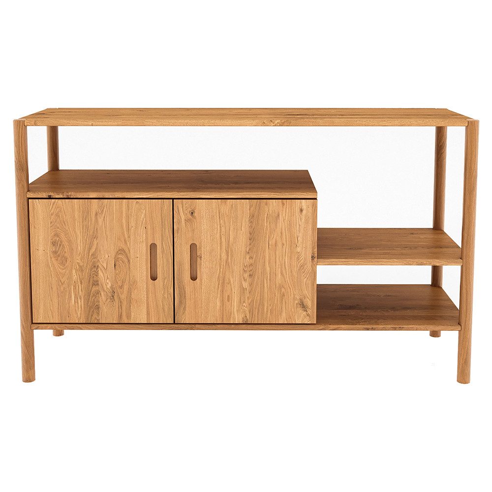 Lomadox Regal PORI-165, Regalschrank, Eiche massiv geölt, montierte Lieferung