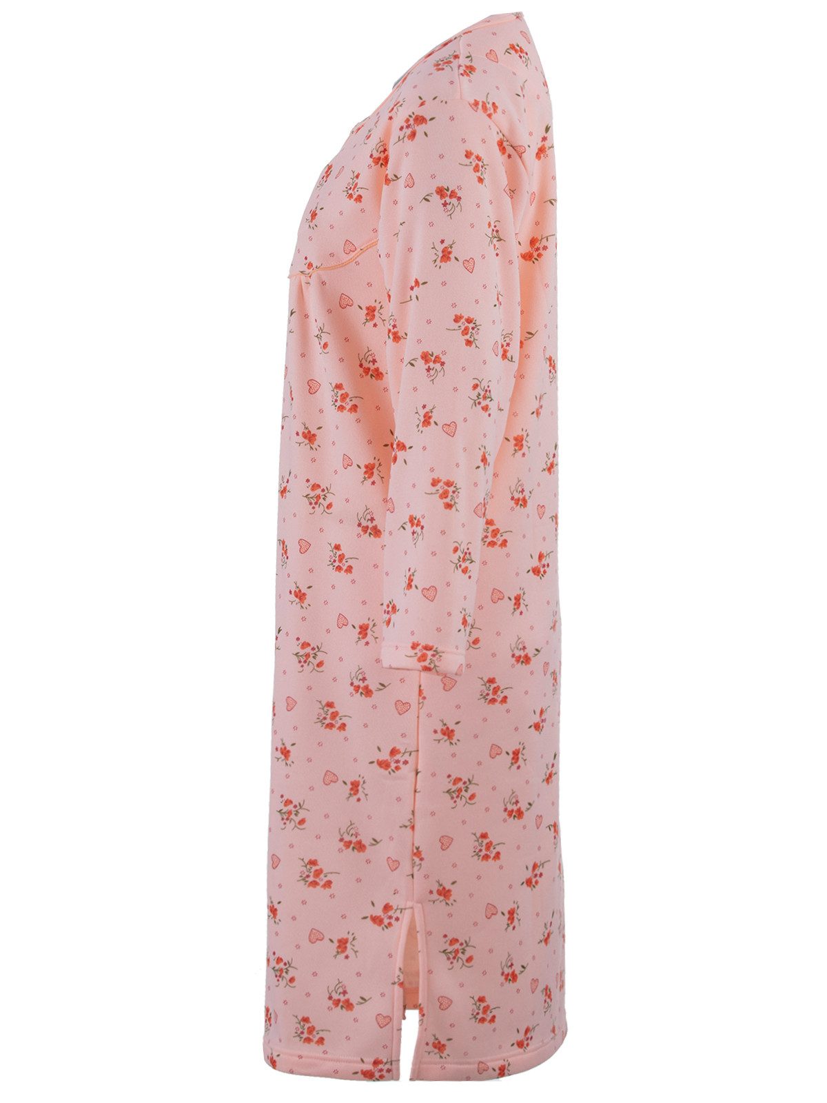 zeitlos Nachthemd Thermo Langarm Herz Blumen – Bild 2 von 5