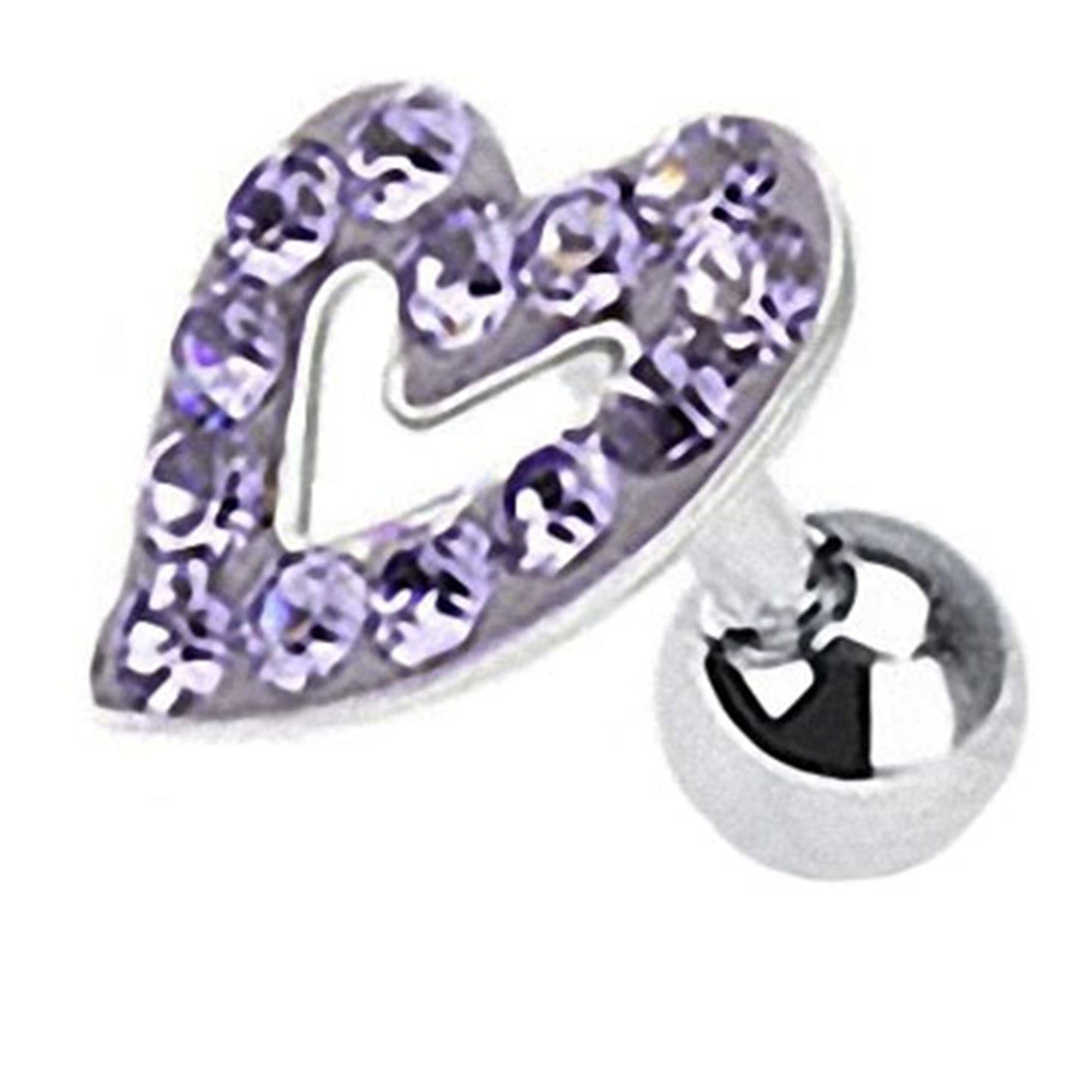 Taffstyle Piercing-Set Piercing Ohr Helix Tragus Kristall Herz, Chirurgenstahl Ohrpiercing Cartilage Stab Barbell Stecker Strass Kugel Tanzanite