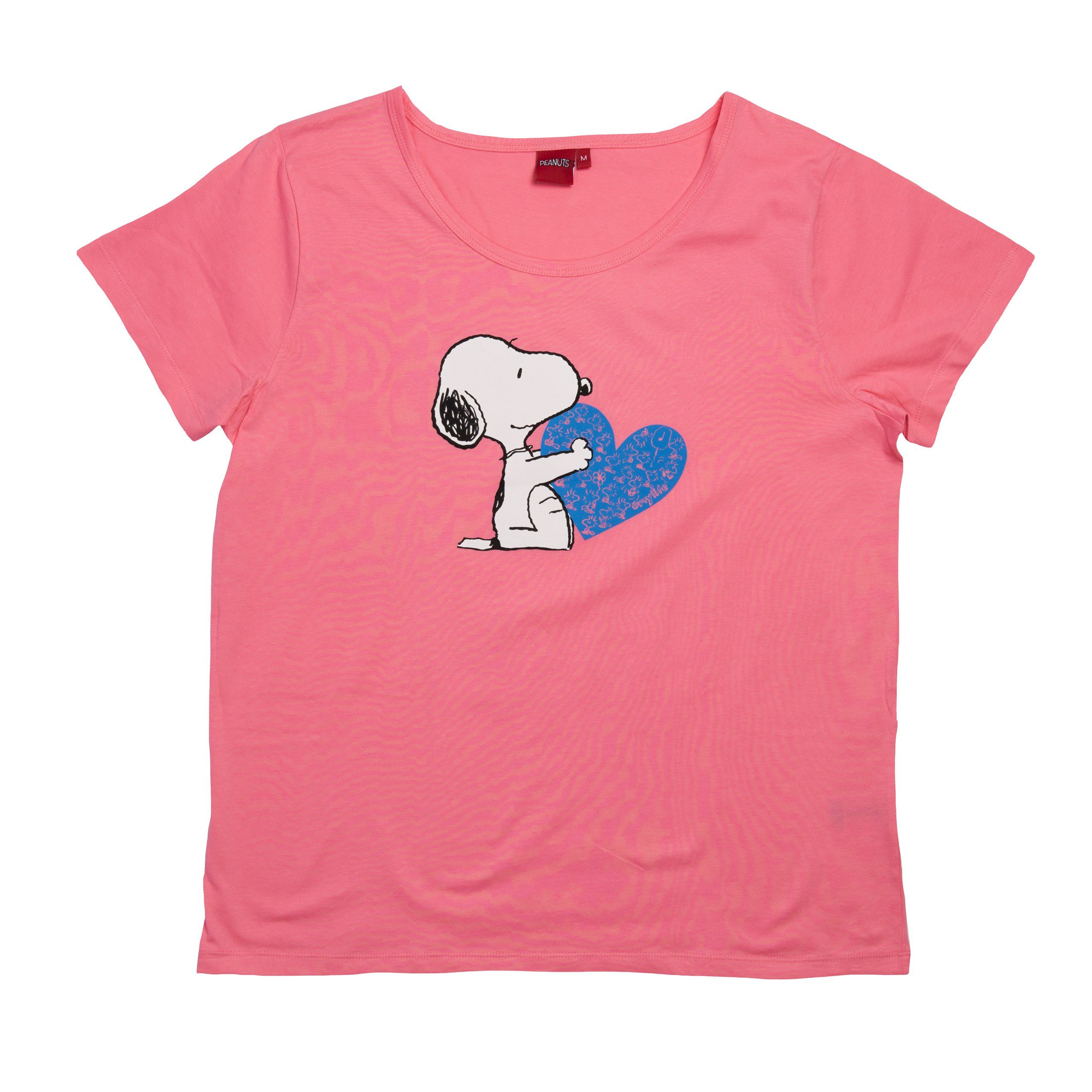 United Labels® T-Shirt The Pink für Peanuts T-Shirt Damen Snoopy kurzärmlig 