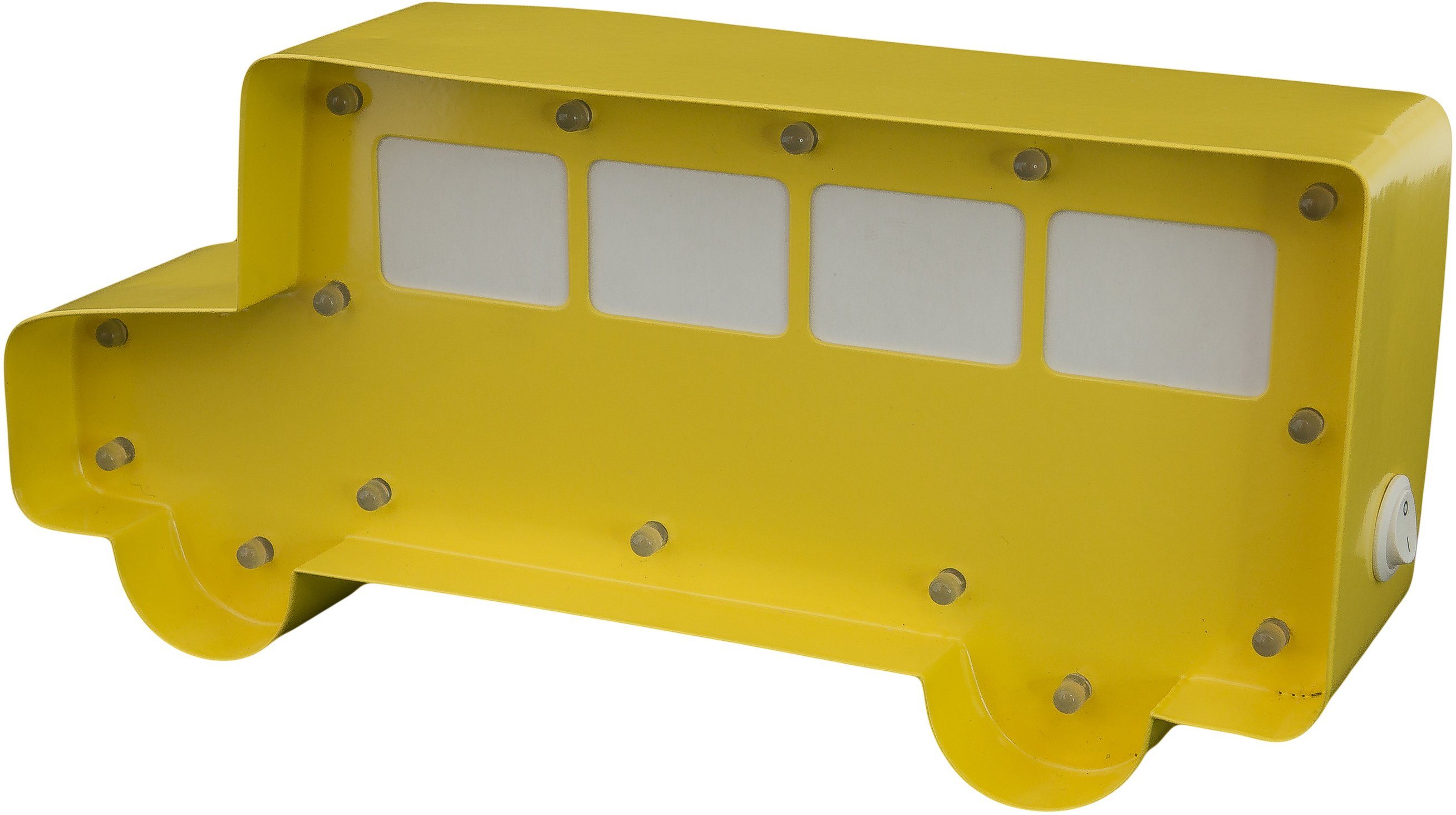 integriert, fest Schoolbus, mit Tischlampe MARQUEE Schoolbus LED Wandlampe, LED - LIGHTS 23x11cm Dekolicht festverbauten Warmweiß, LEDs 15