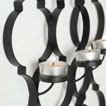 Meinposten Wandkerzenhalter Kerzenhalter schwarz Metall Teelicht Teelichthalter Höhe 40 cm 6er Teelichthalter (1 St)