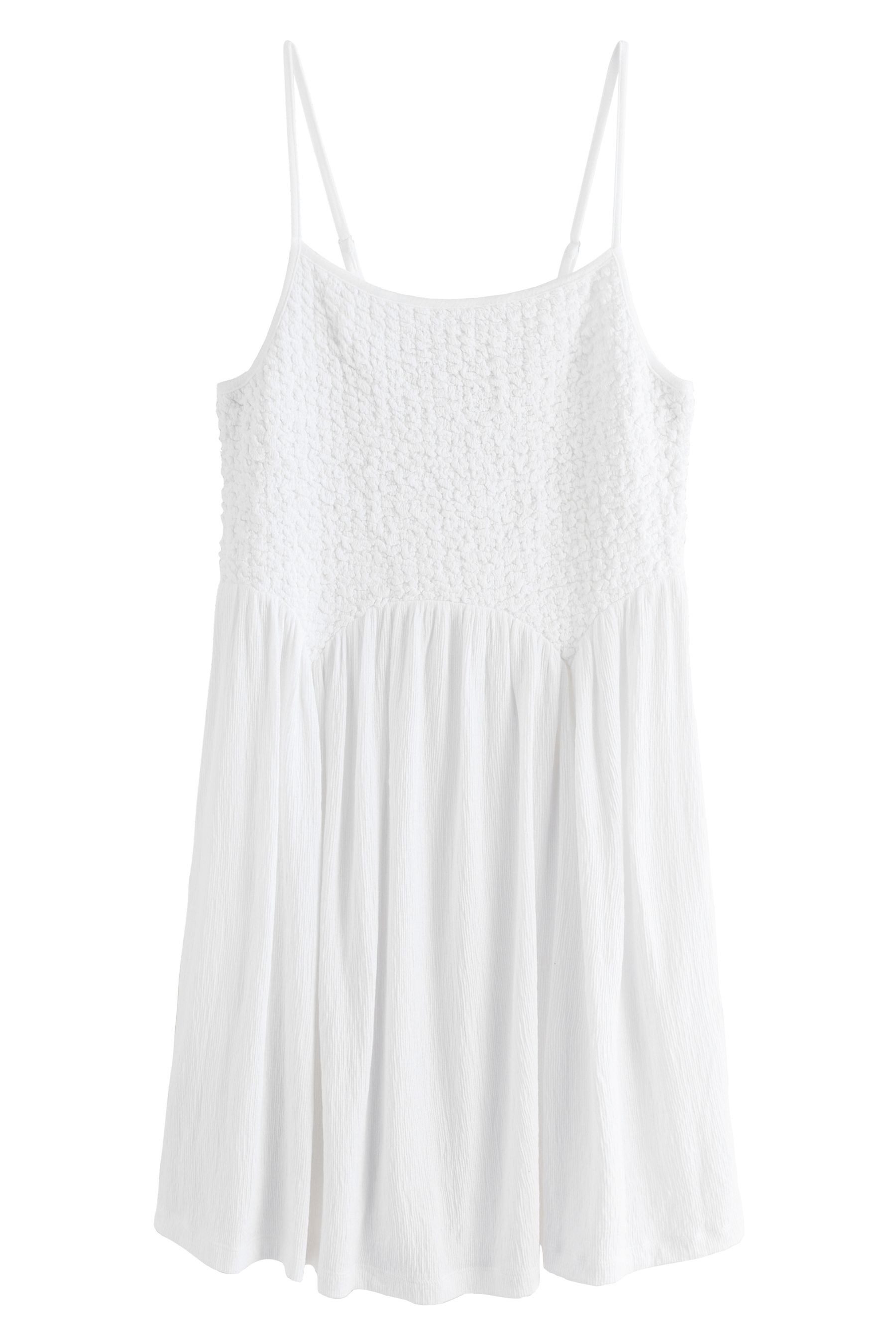 Next Jerseykleid Minikleid aus strukturiertem Jersey, dünne Träger (1-tlg) günstig online kaufen