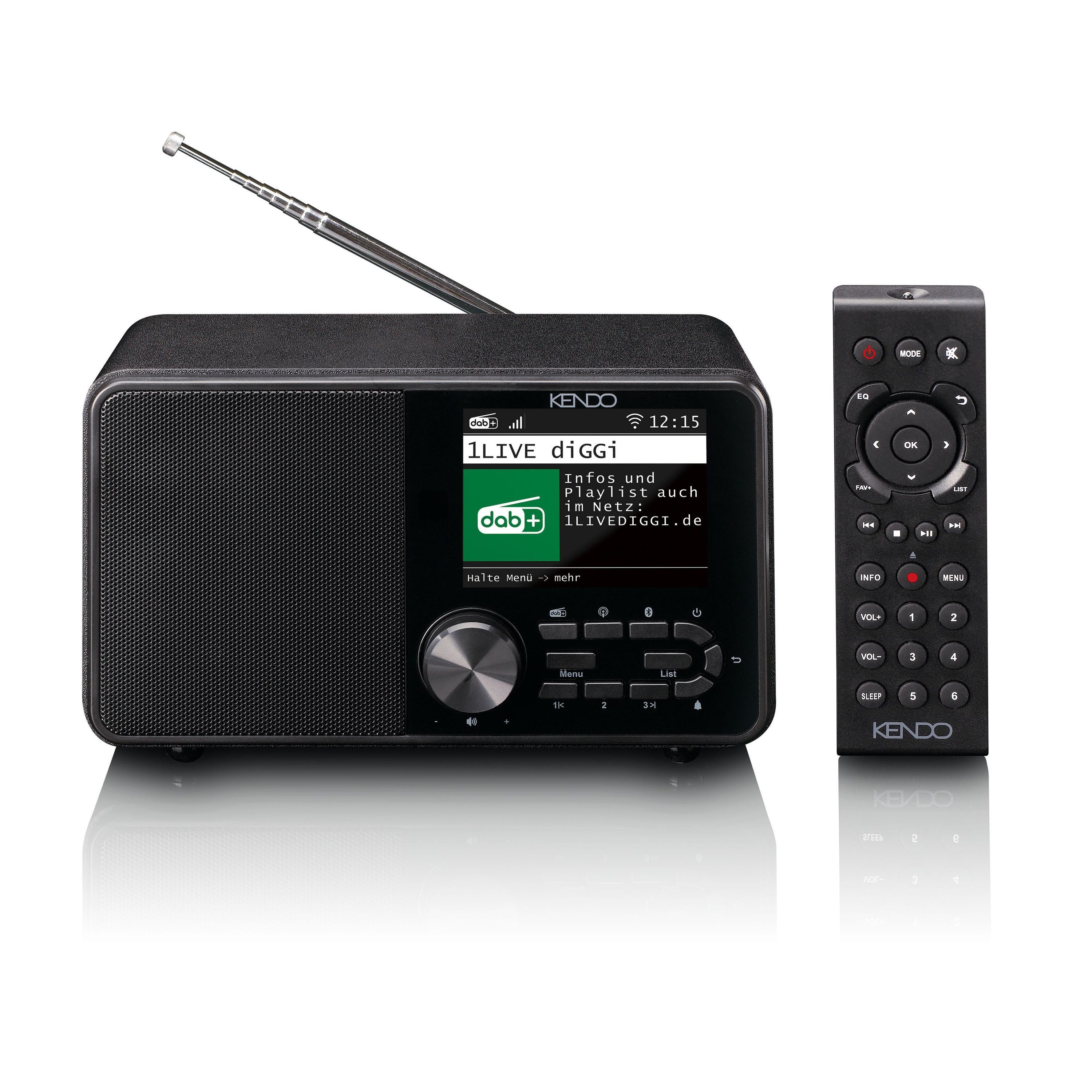 Kendo 25EX Radio (USB Mediaplayer, Bluetooth, Wecker, UKW, 10 Watt, Hotel-Modus)