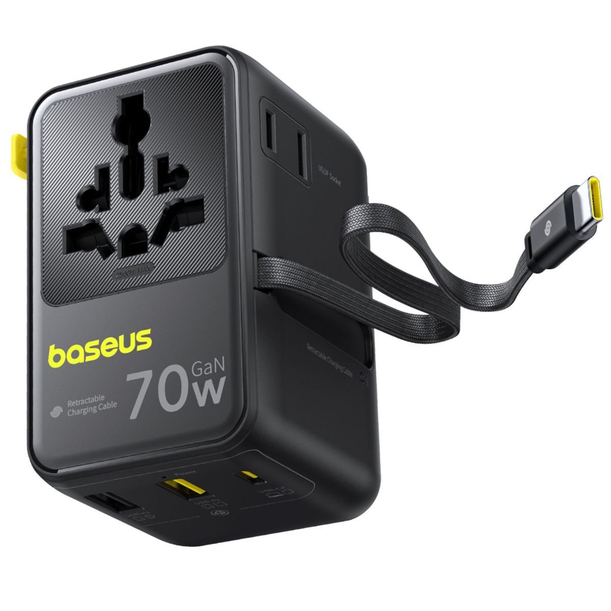 Baseus EnerCore CG11 Charger Retractable 2AC+2U + 70W USB-Ladegerät