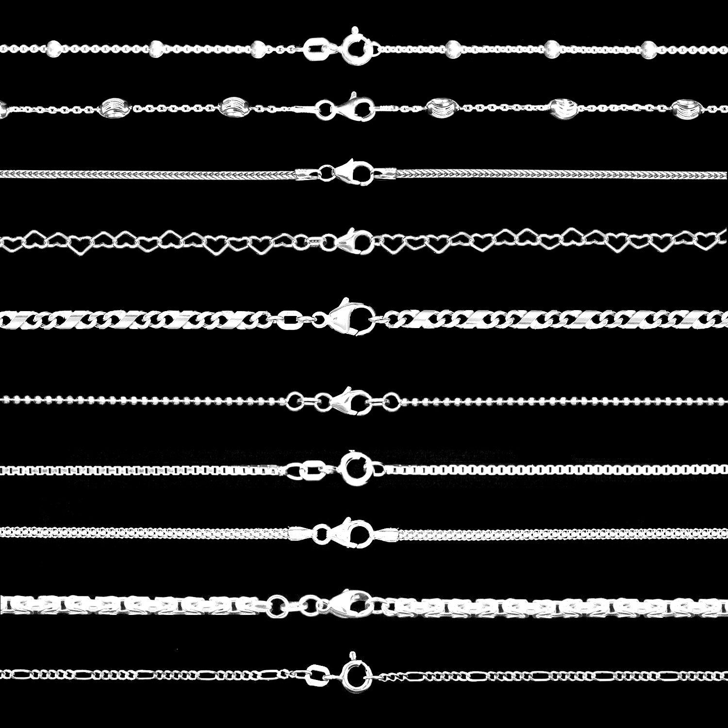 HOPLO Silberkette Silberkette Figarokette Länge 38cm - Breite 1,5mm - 925 S günstig online kaufen