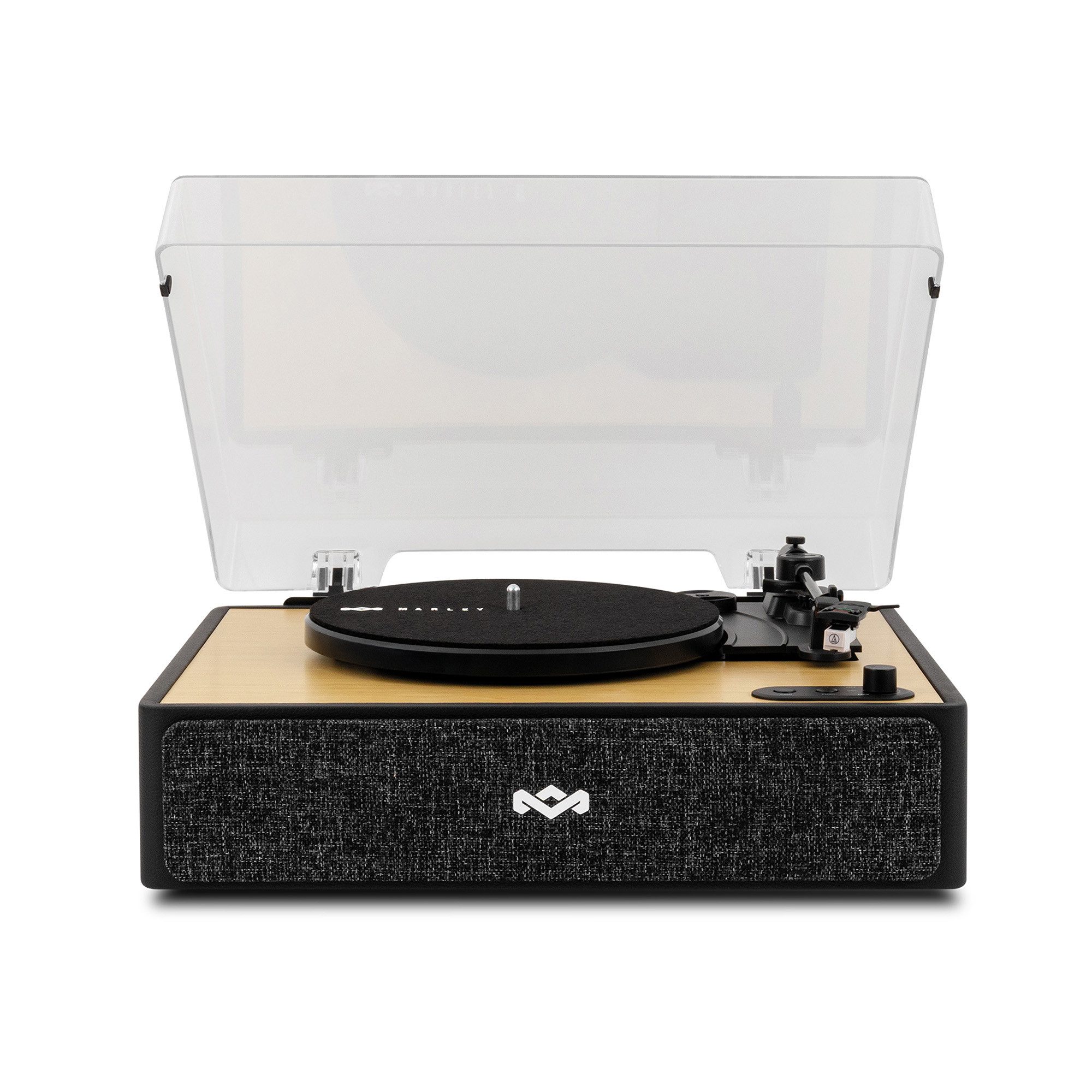House of Marley Marley EM-JT400-SB Rise Up All-in-One Turntable Plattenspieler (Riemenantrieb, Bluetooth®, 2 x 5 W Lautsprecher, Audio-Technica AT3600L Abnehmer)