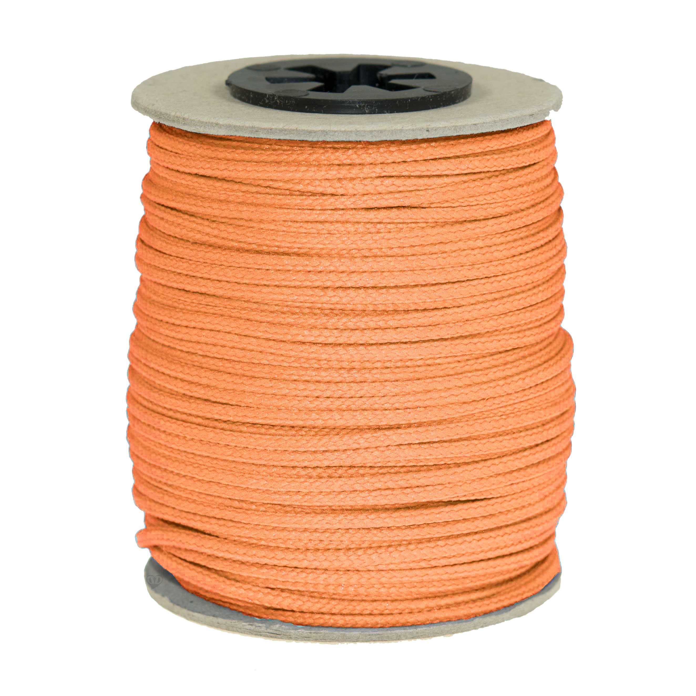 maDDma Kordel 50 Meter Polyesterschnur / Flechtschnur 2mm - 8-fach geflochten!, hellorange