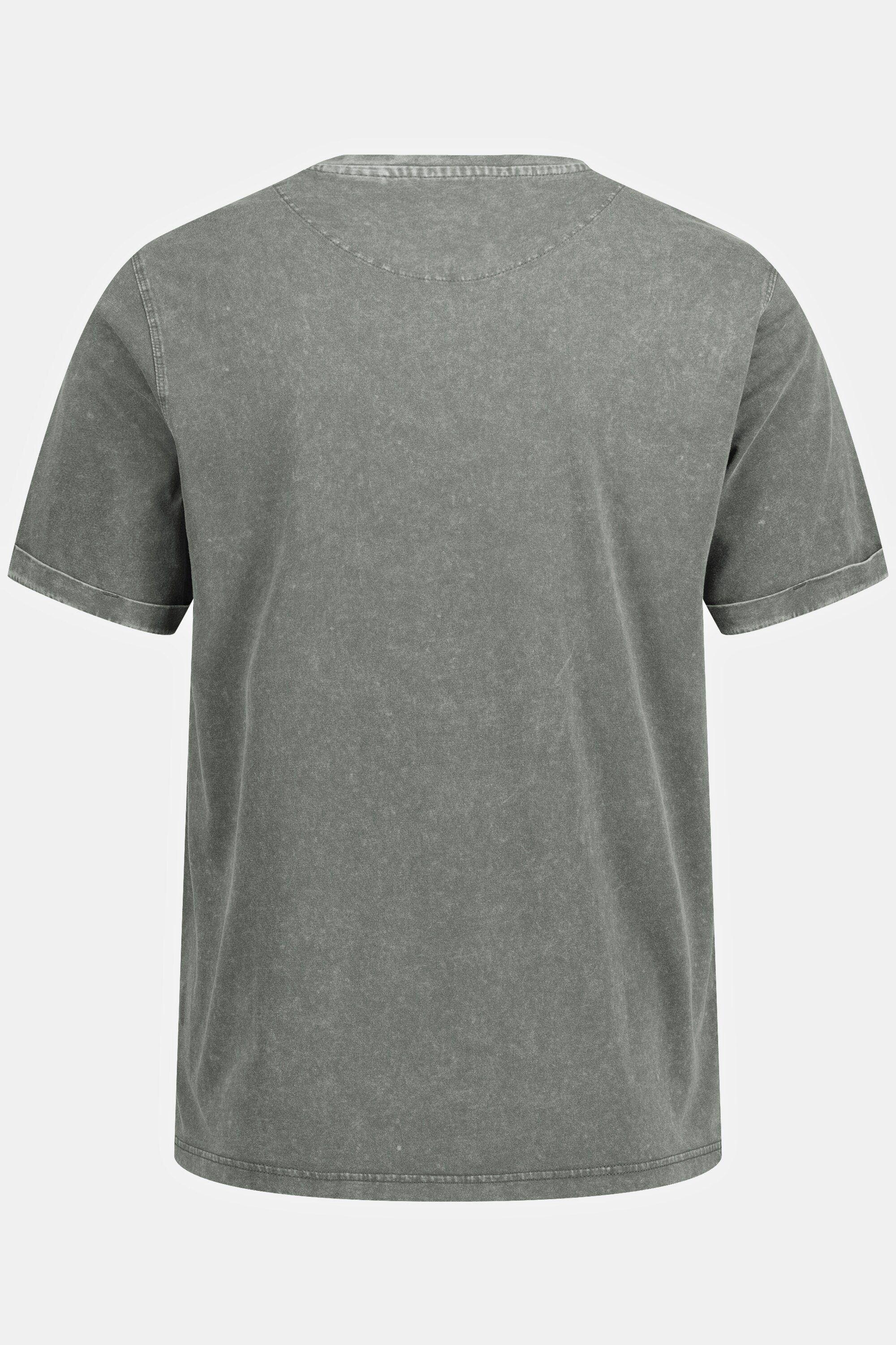 T-Shirt graphitgrau T-Shirt acid Halbarm V-Ausschnitt washed JP1880
