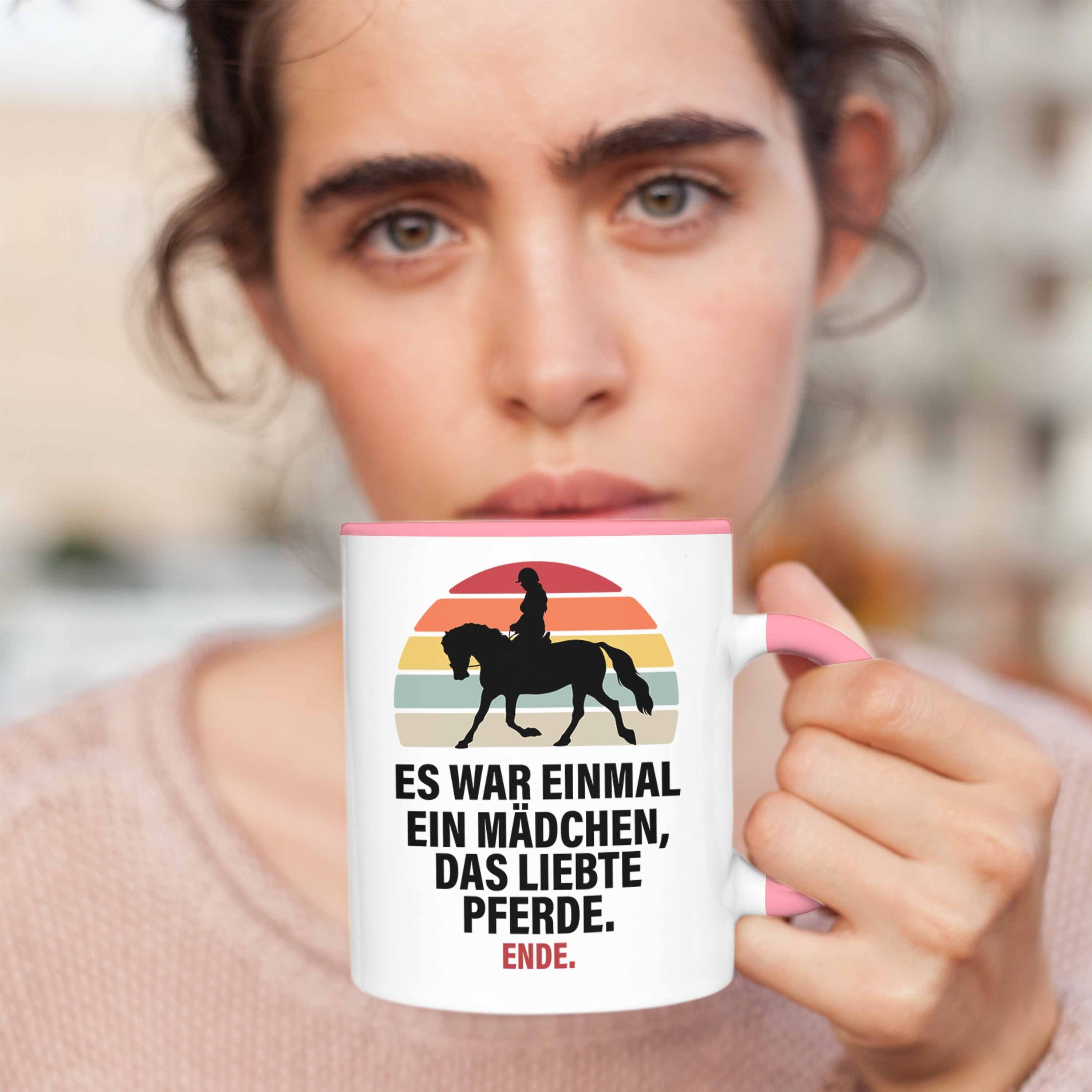 Trendation Tasse Pferde - Rosa Geschenke Pferdeliebhaber Tasse Lustig Geschenk Mädchen Pferde Trendation Reiterin