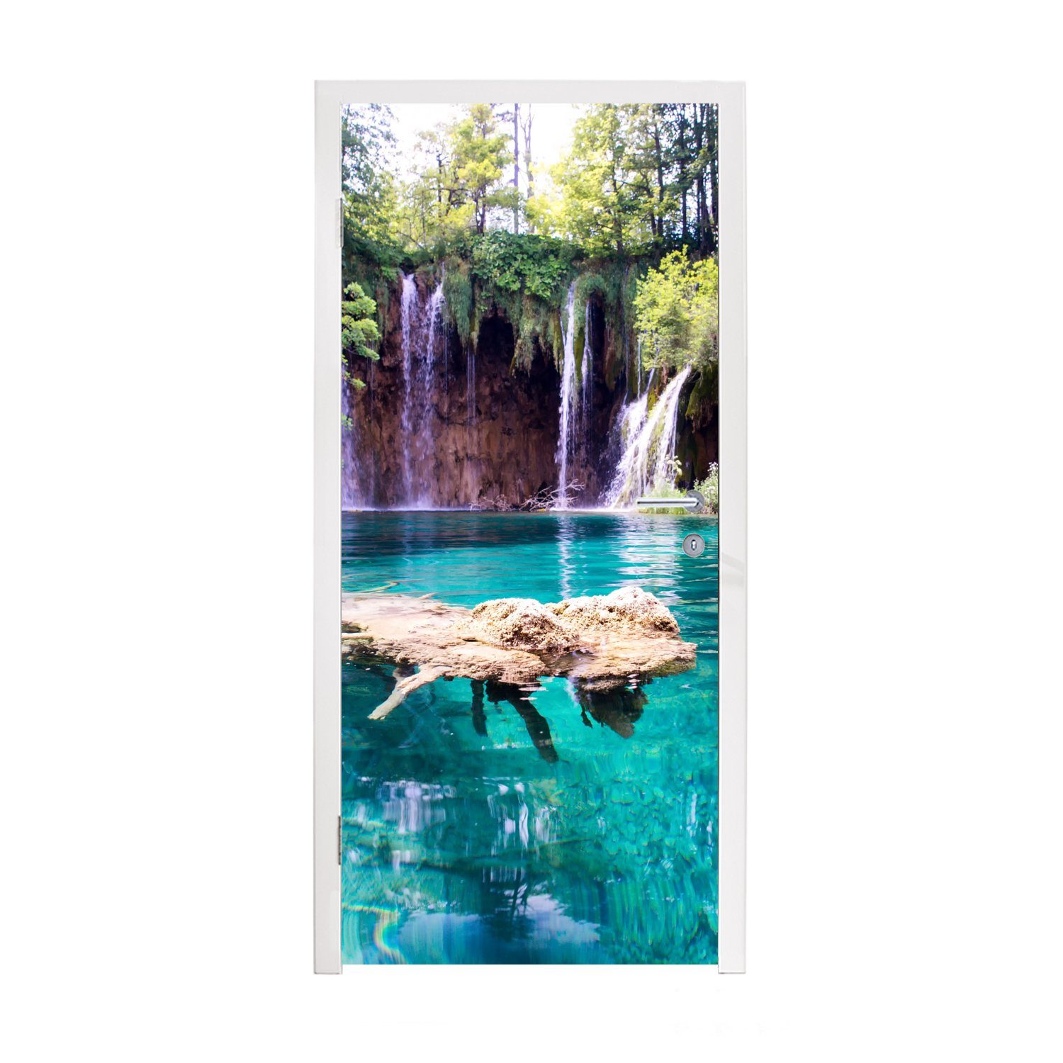 MuchoWow Türtapete Klares Wasser im Nationalpark der Plitvicer Seen in Kroatien, Matt, bedruckt, (1 St), Fototapete für Tür, Türaufkleber, 75x205 cm