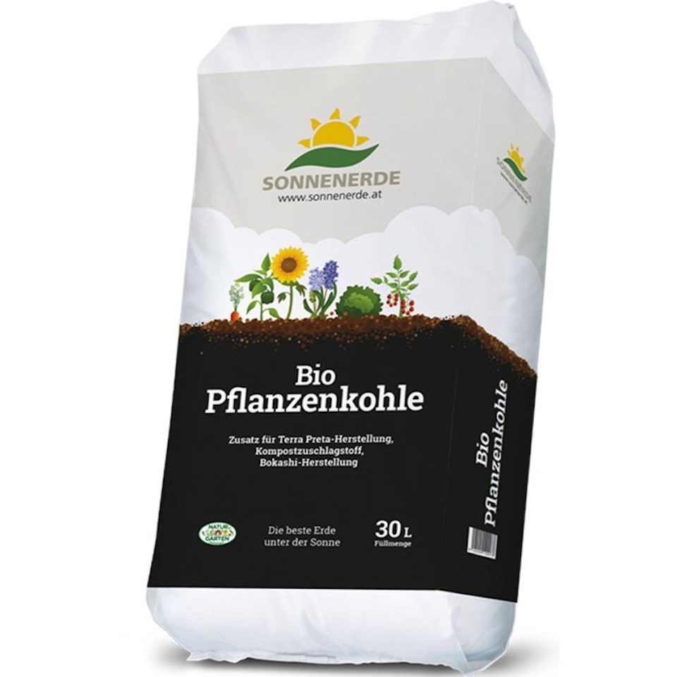 Sonnenerde Pflanzerde Sonnenerde Bio Pflanzenkohle, mit Pflanzenkohle, 30 Liter
