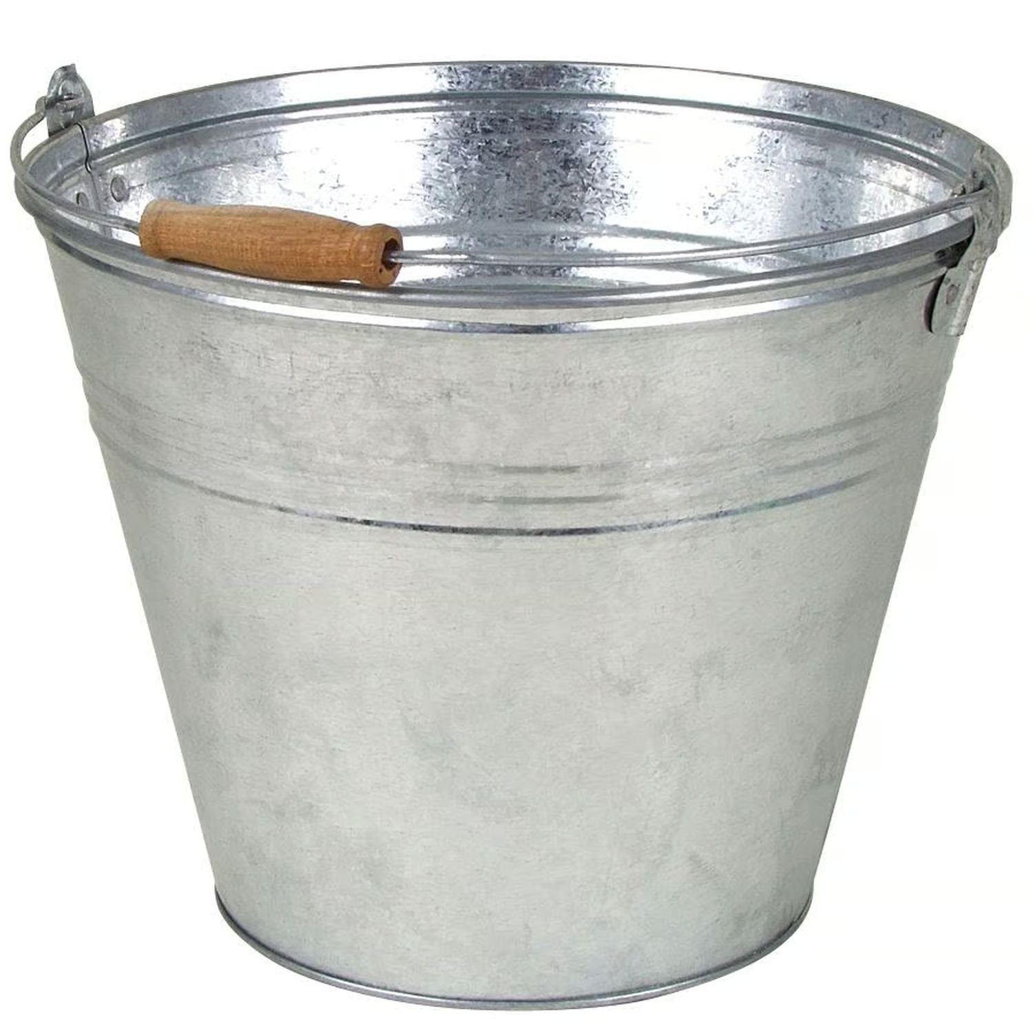 sesua Eiseimer Zinkeimer Metalleimer 10 Liter 27 x 25 cm Bierkühler mit Holzgriff