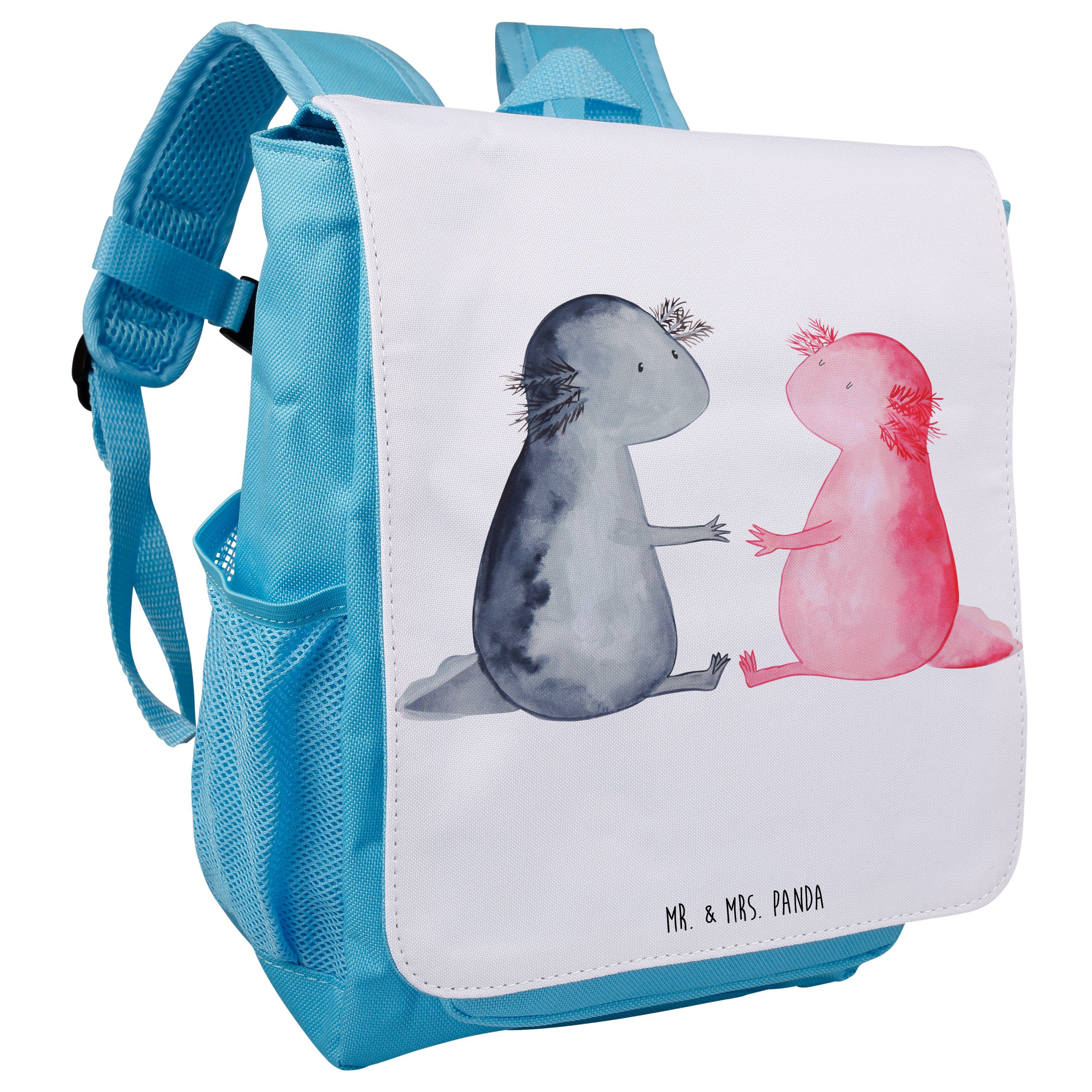 Mr. & Liebe Axolotl Geschenk, Weiß - glücklich, - Jungen Mrs. Kindergrö Panda Rucksack Kinderrucksack