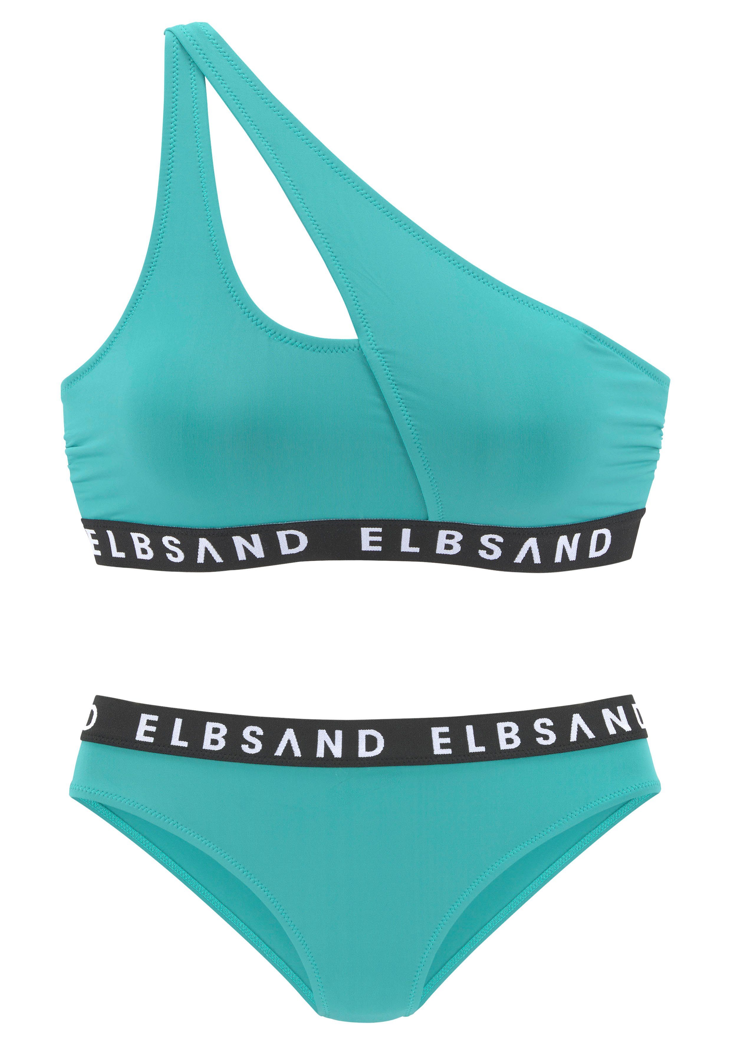 Elbsand Bustier-Bikini mit Markenschriftzügen in Kontrastfarbe günstig online kaufen