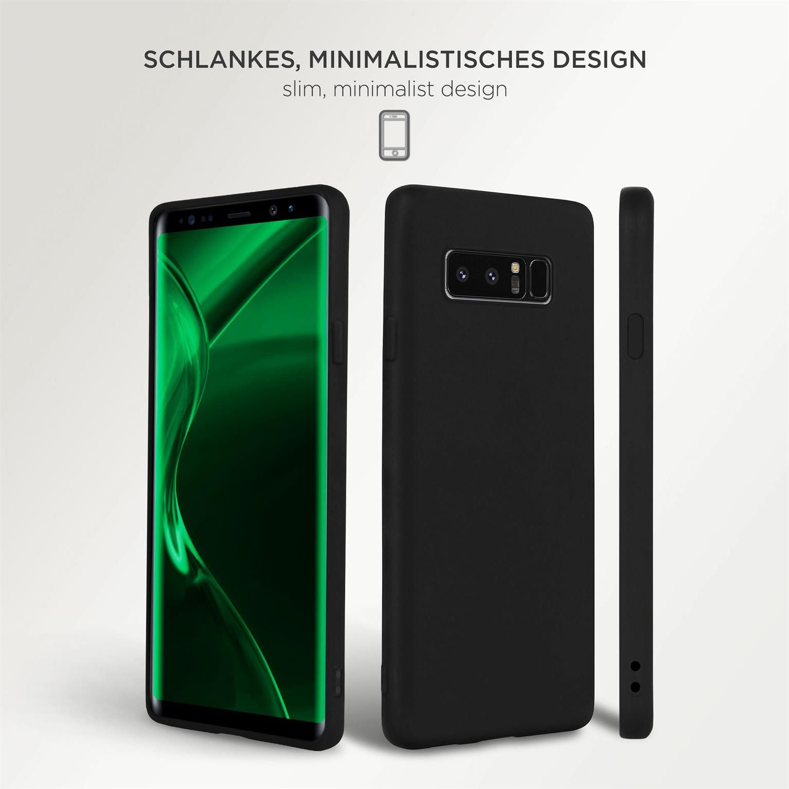 ONEFLOW Handyhülle für Samsung Galaxy Note 8 Hülle Dünn SlimShield Pro Schwarz 6,3 Zoll, Backcover TPU Case Handyhülle minimalistisch Schutzhülle Erhöhter Rand