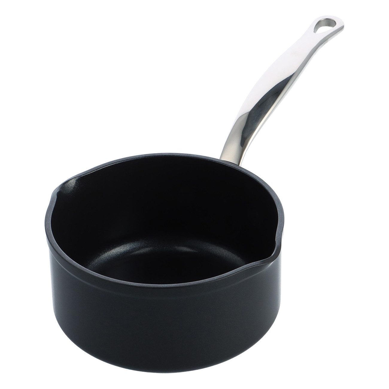 GREENPAN Kasserolle Barcelona Pro Stielkasserolle schwarz 16cm Spülmaschinengeeignet, Aluminium, Stielkasserolle 16cm, Spülmaschinengeeignet, backofengeeignet
