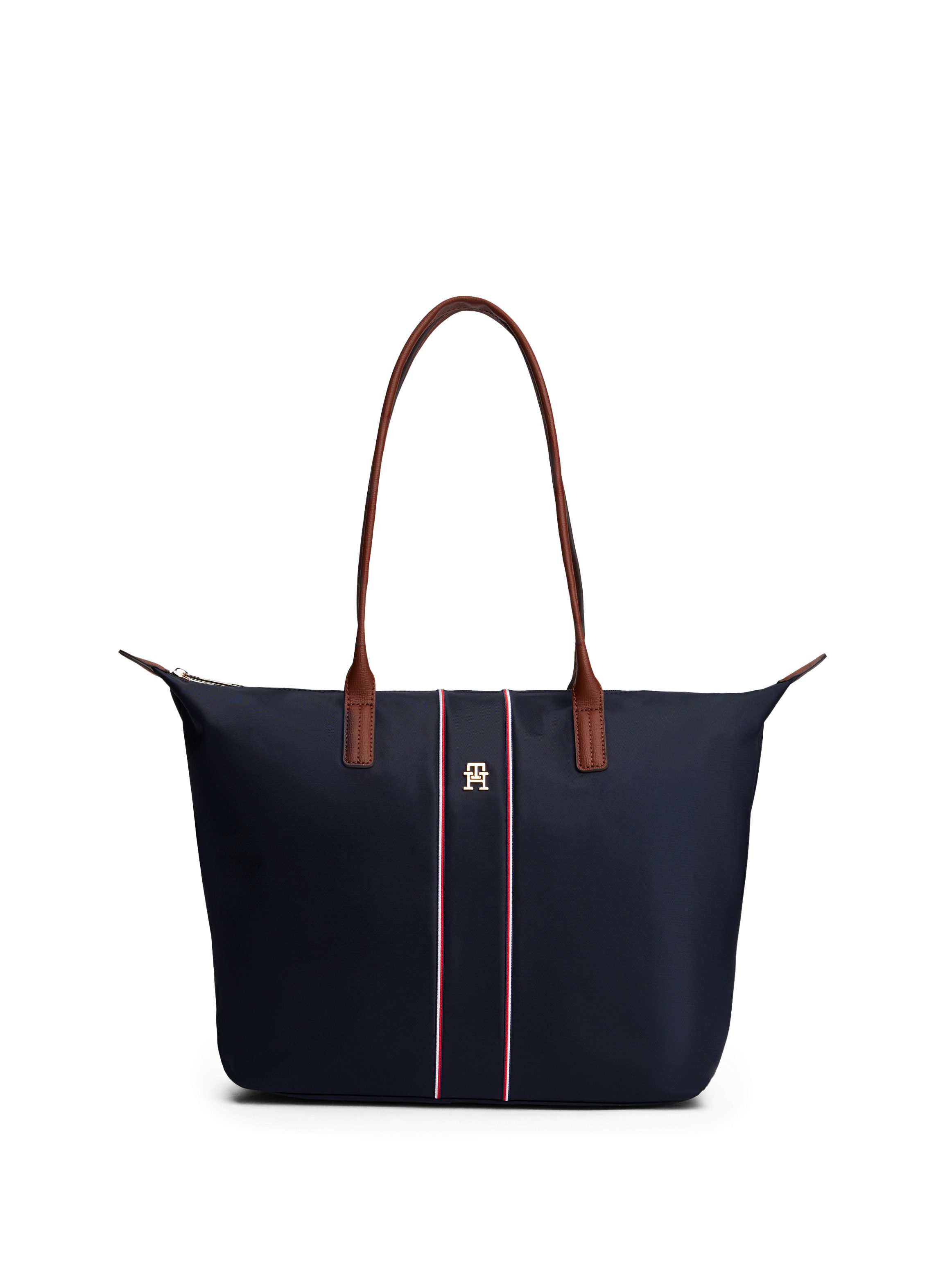 Tommy Hilfiger Tragetasche POPETTE TOTE CORP, Damen Handtasche, Schultertasche, Shopper mit Kontrastbesätzen