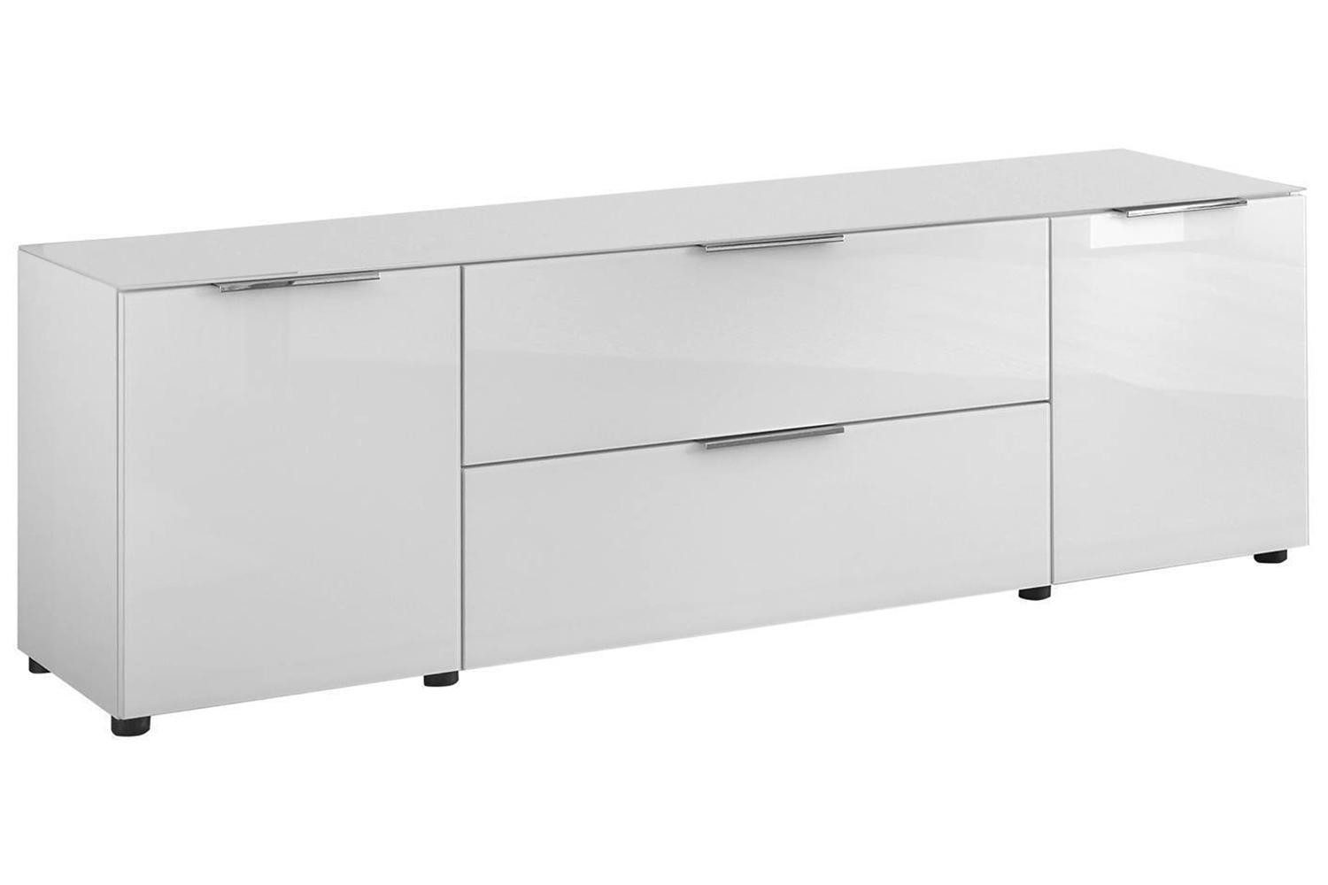 Bega Consult Lowboard SANTORIN, 2 Türen, 1 Schublade, 1 Klappe, Weiß matt, Soft-Close-Funktion, B 180 x H 54 x T 40 cm