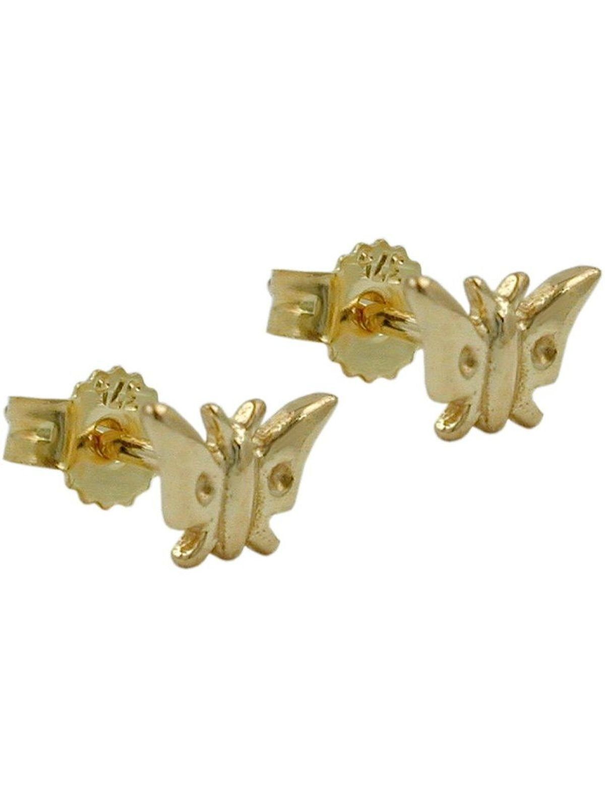 Gallay Paar Ohrstecker Ohrring 5x7mm Schmetterling glänzend 9Kt GOLD (1-tlg)