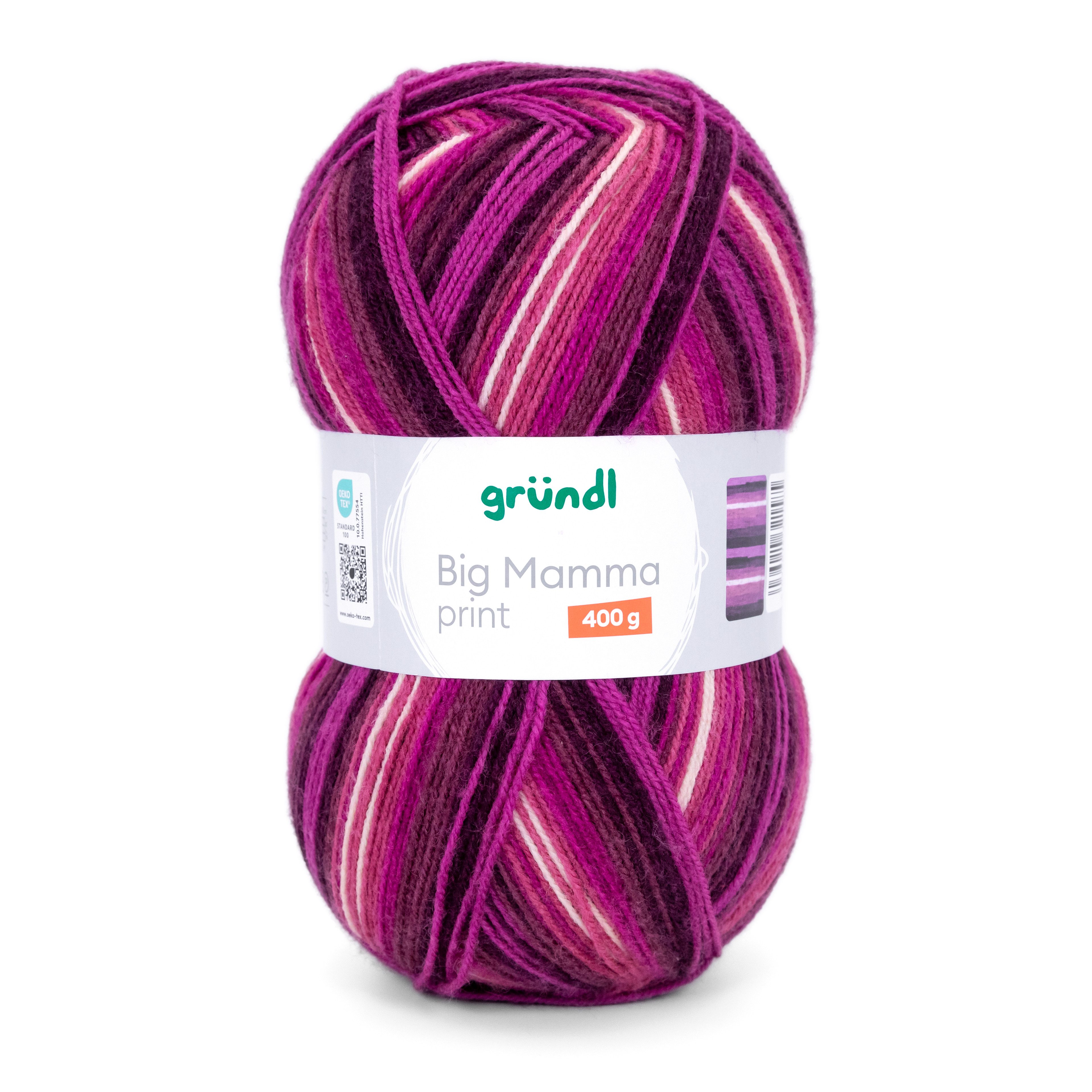 Gründl Wolle 400g Big Mamma Print Großknäuel Strickgarn Häkelwolle, 1040,00 m (Wolle zum Stricken und Häkeln, Strickwolle Handarbeitsgarn, Handstrickgarn), Wolle ohne Schurwolle