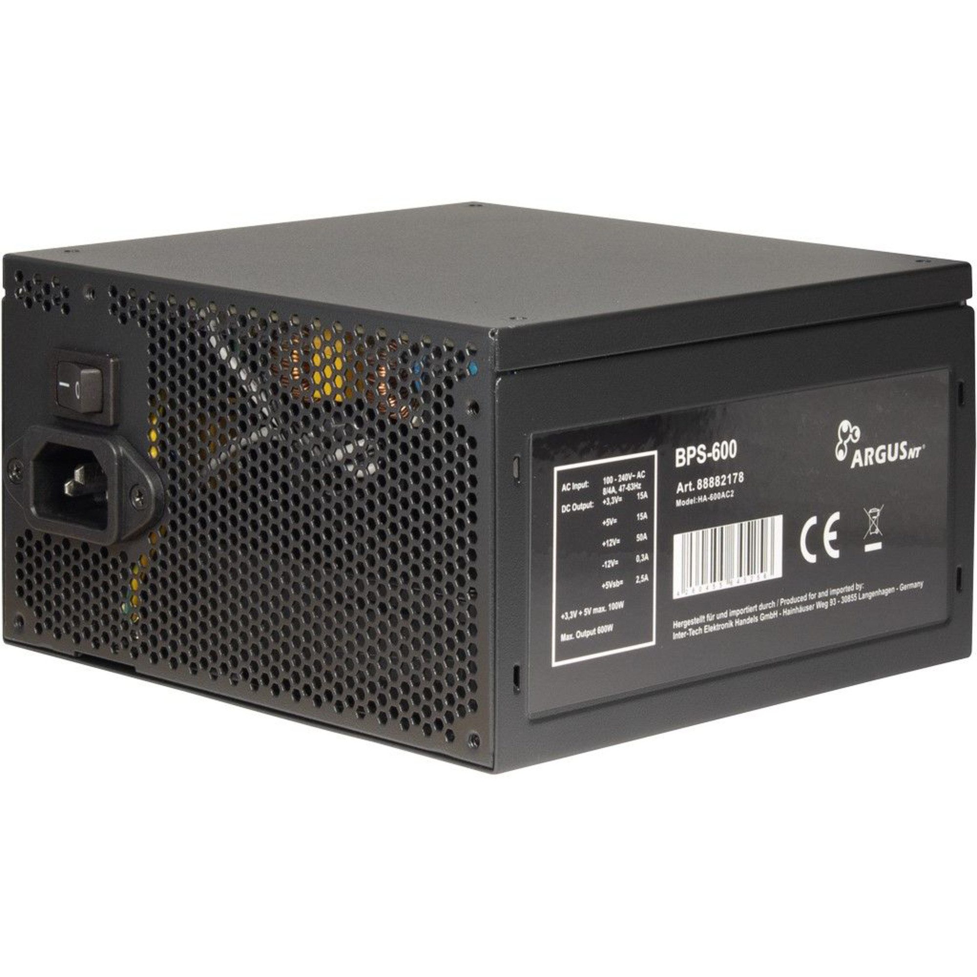 Inter-Tech Inter-Tech Argus BPS-600 600W, PC-Netzteil, (4x PC-Netzteil (80 PLUS Bronze 230V EU)