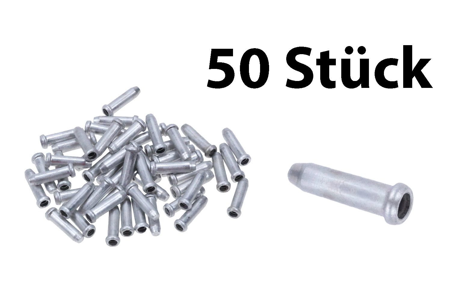 Non-Branded Felgenbremse 50 Stück End Kappen Fahrrad Bowdenzug Bremszug Schaltzug Quetschhülsen