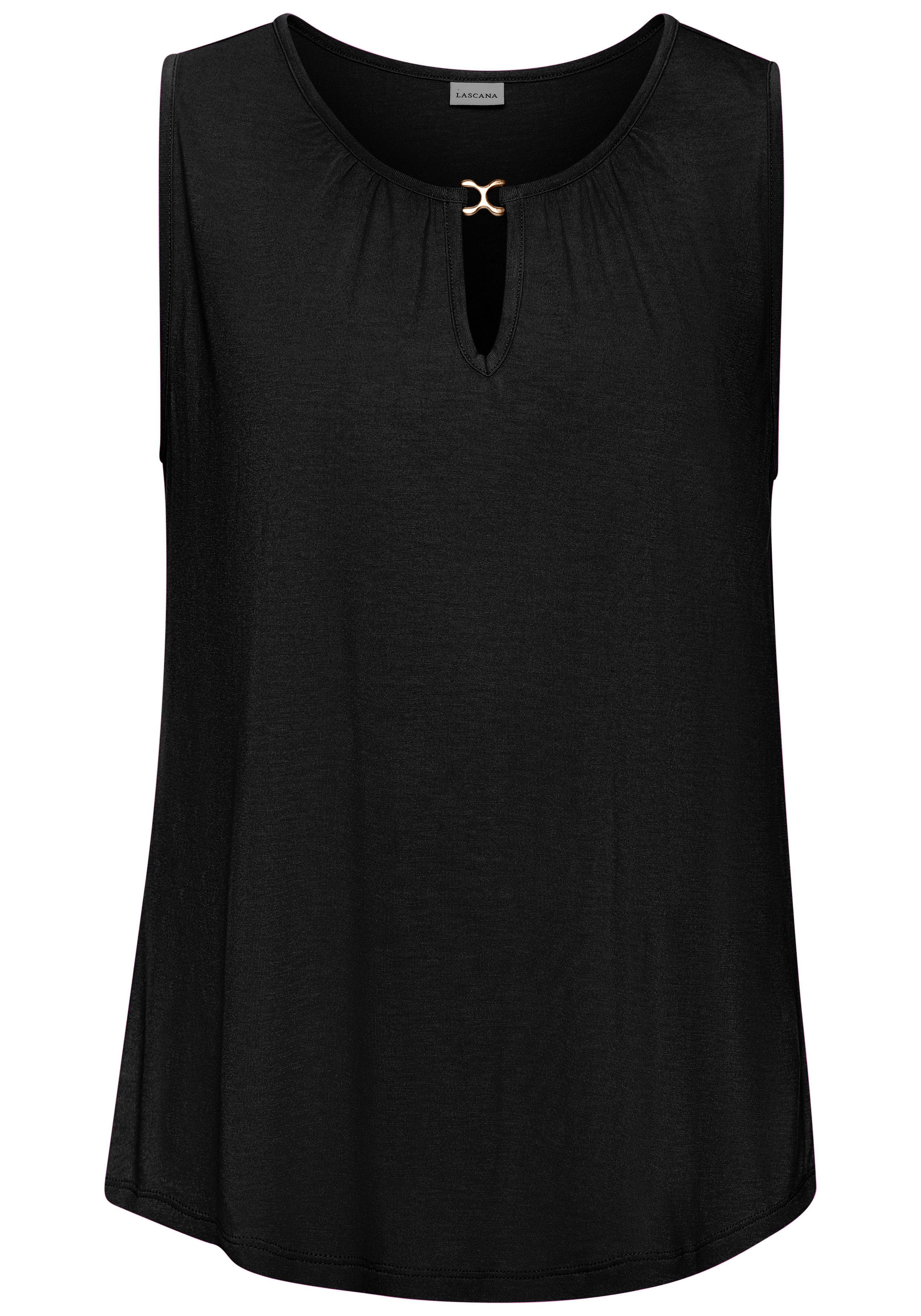 Vivance Tanktop mit goldenem Zieraccessoire, elegantes günstig online kaufen