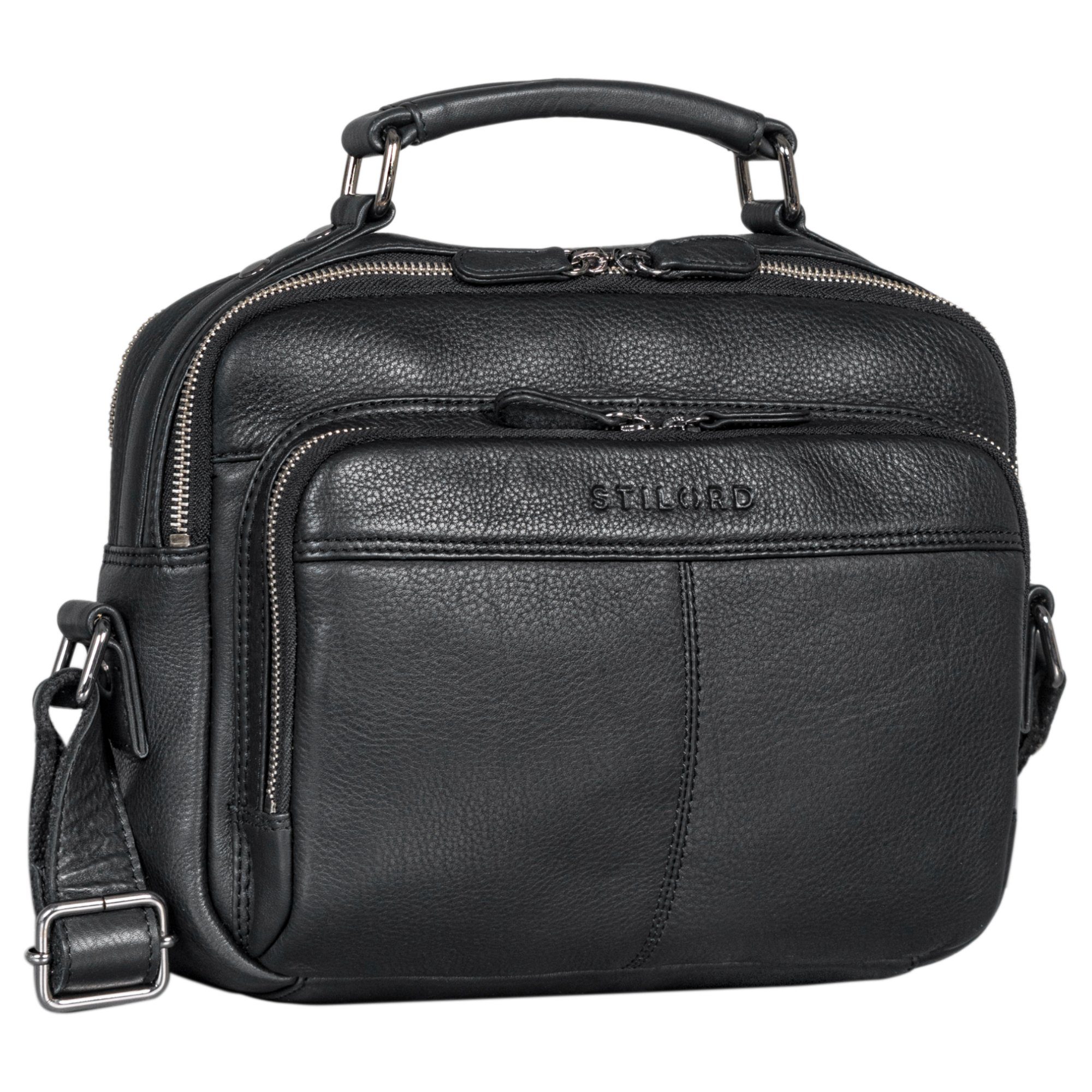 STILORD Messenger Bag "Kuno" Stilvolle Umhängetasche Herren Leder klein schwarz | Messenger Bags