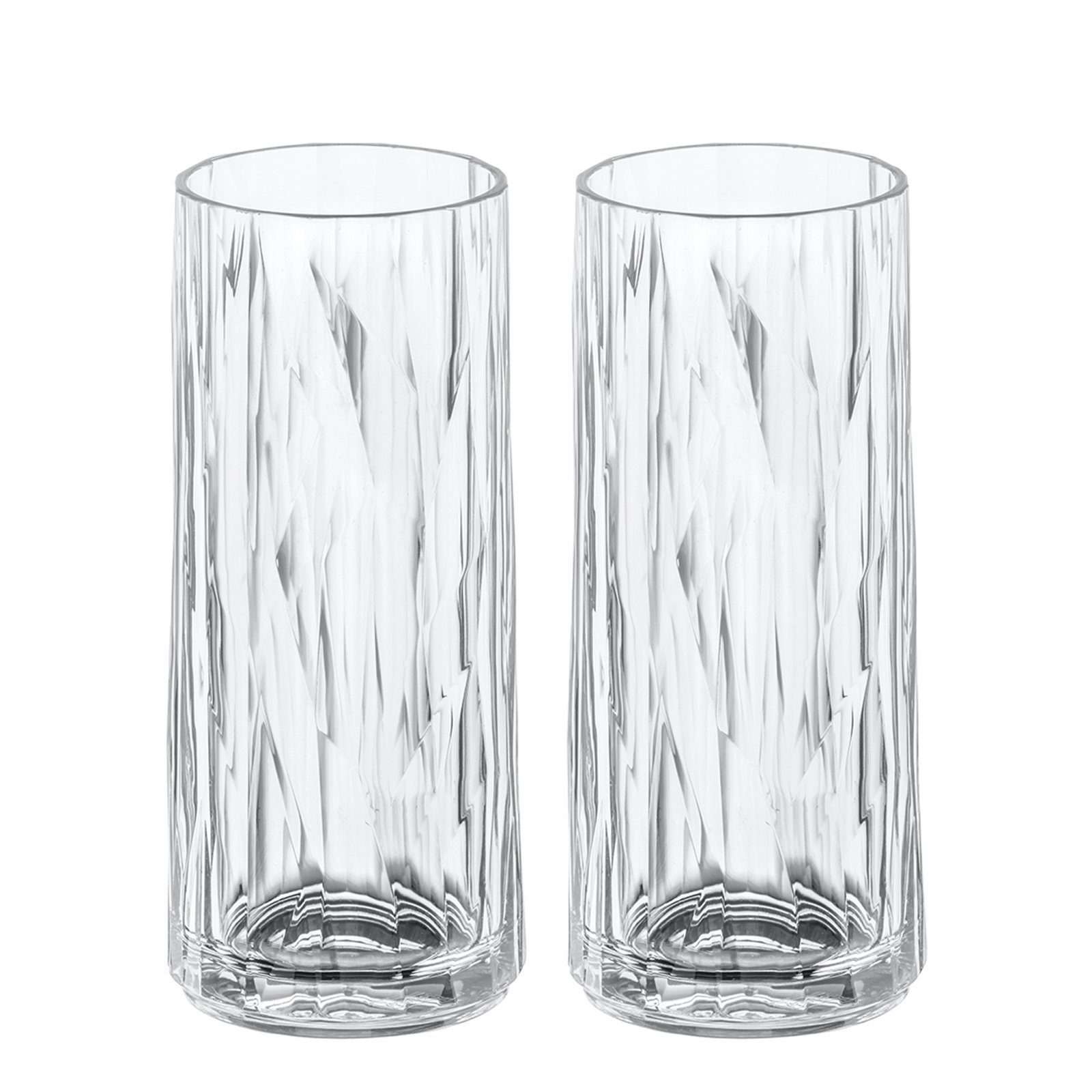 KOZIOL Longdrinkglas Longdrinkglas 250 ml 2er-Set CLUB No. 3, Kunststoff, Trinkglas Kunststoff