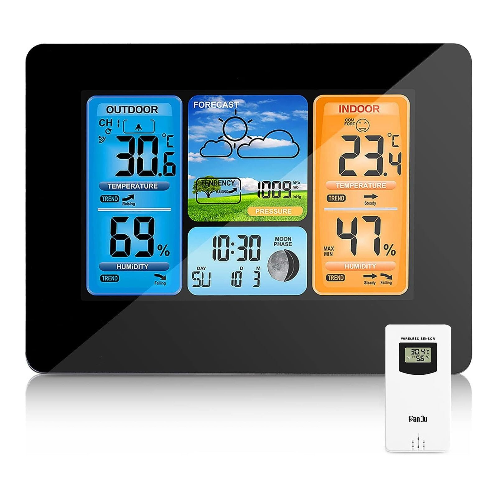 Funkwetterstation Digital Forecast Wetterstation Kabellose für Hygrometer Innen/Außen