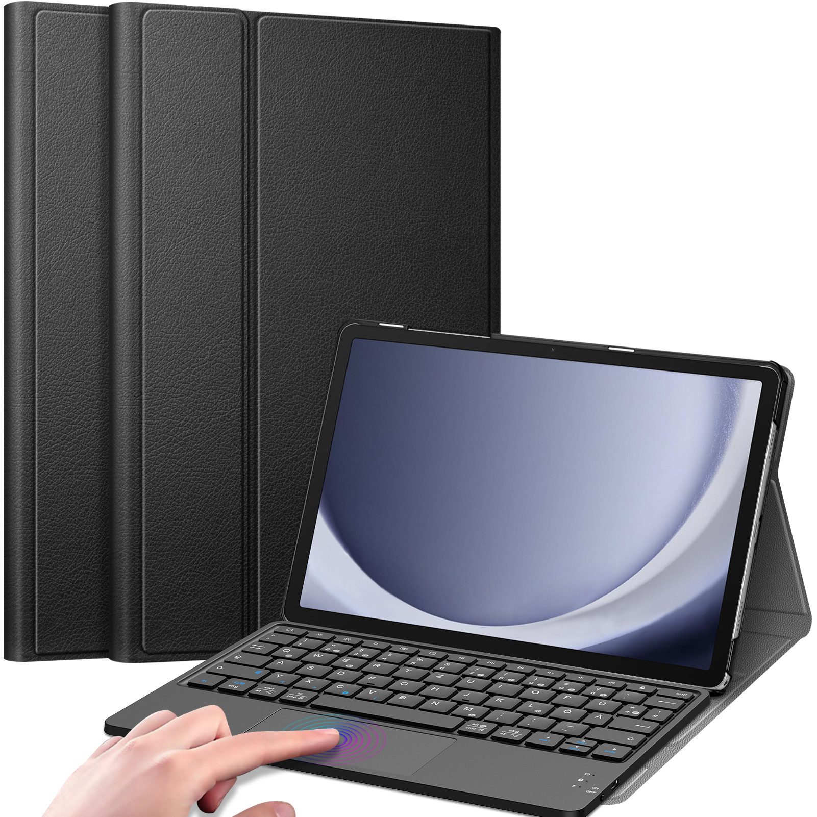 Fintie Hülle für Samsung Galaxy Tab A9 Plus 11 Zoll 2023 SM-X210/X216/X218 Tablet-Tastatur (Deutscher Tastatur mit Touchpad Magnetisch Abnehmbarer Keyboard)