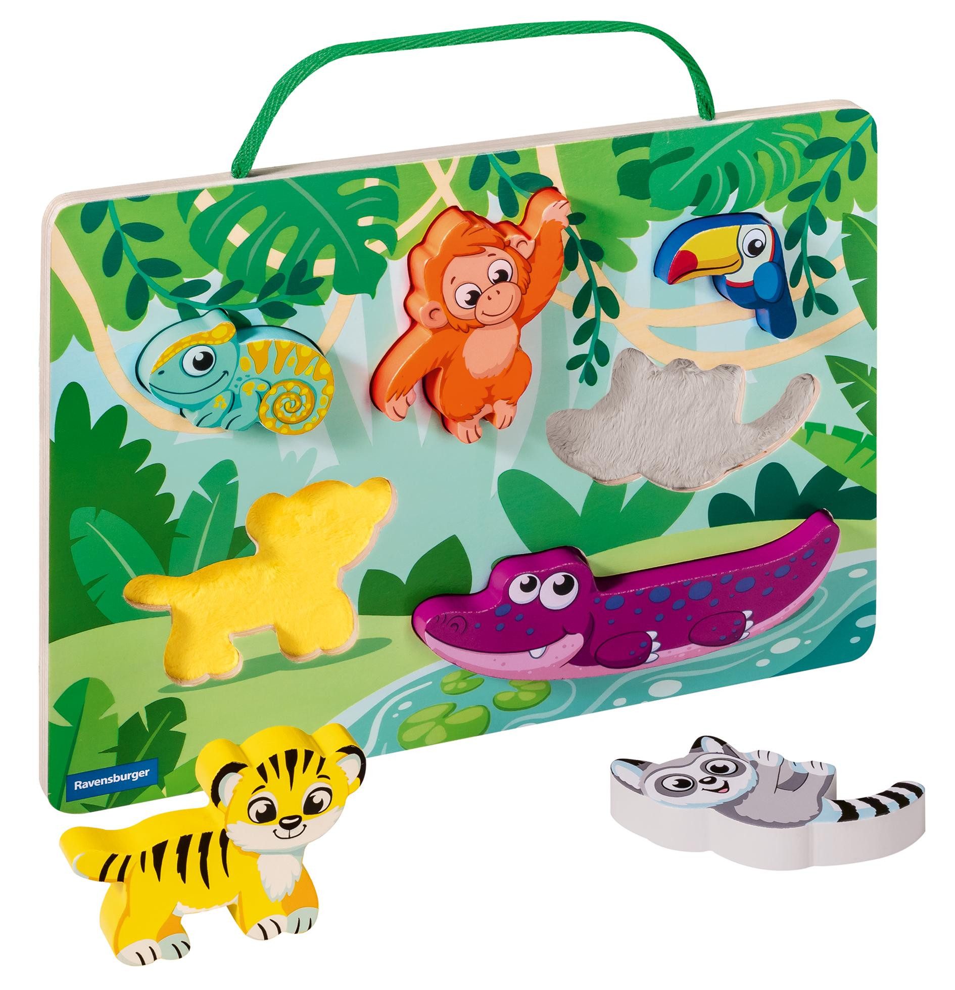 Ravensburger Puzzle Play+ Magnetisches Holz-Fühl-Puzzle: Dschungel - ab 12 günstig online kaufen