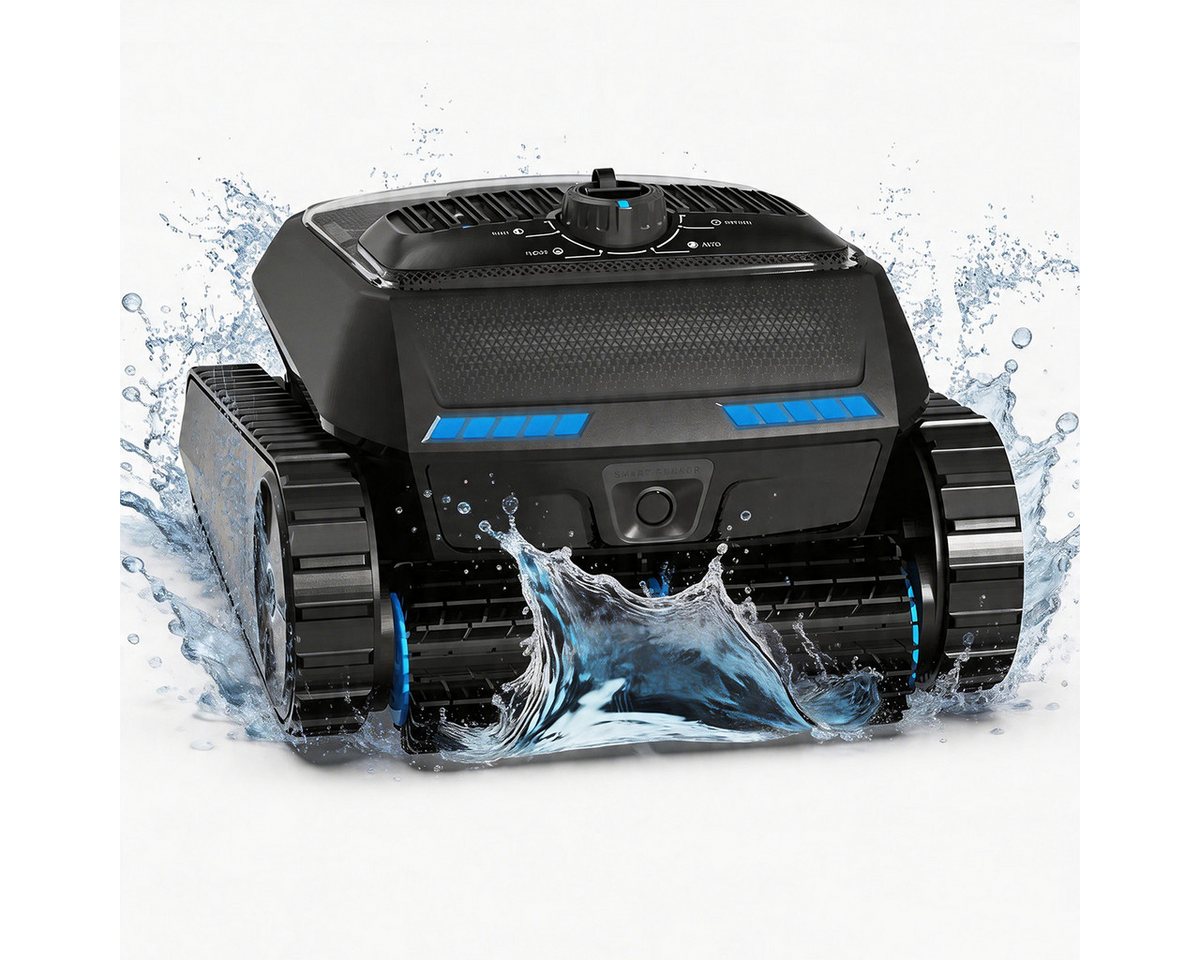 AIRROBO Poolroboter 2026 Upgrade CP400lite Poolroboter Wand & Boden, Wasserlinie, (4 Motoren, 4 Bürstenköpfe, 150 Minuten Akkulaufzeit, schnelles Aufladen, Geeignet für die meisten Schwimmbäder), groBer 4L Filterkorb, 100% Wasserlinie Abdeckung, 2 Jahr Ga