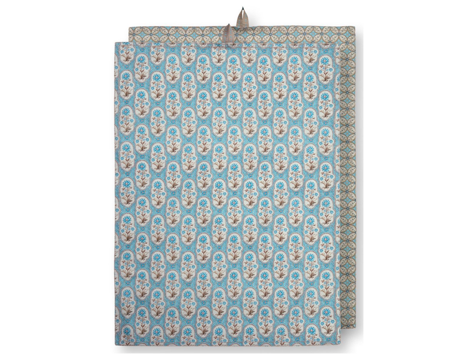PiP Studio Geschirrtuch Blooming Tales Bustani-Pashmina Khaki-Blue Geschirrtuch 50x70cm 2St.
